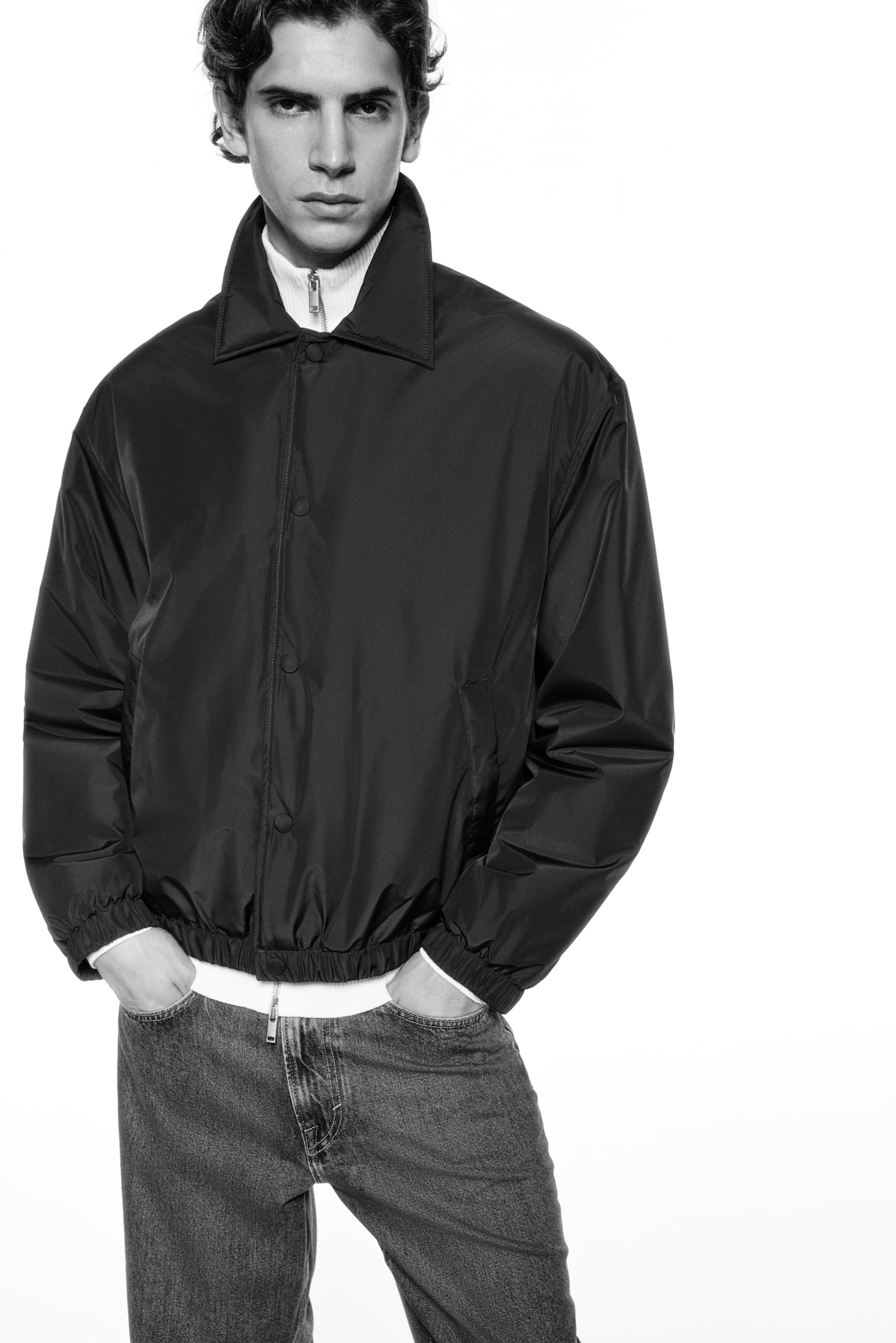 Lightly padded jacket - Burgundy/Dark blue - 7