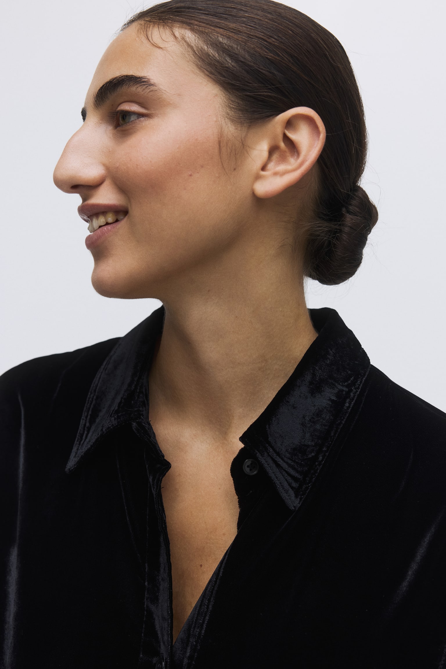 Velvet shirt - Black - 5