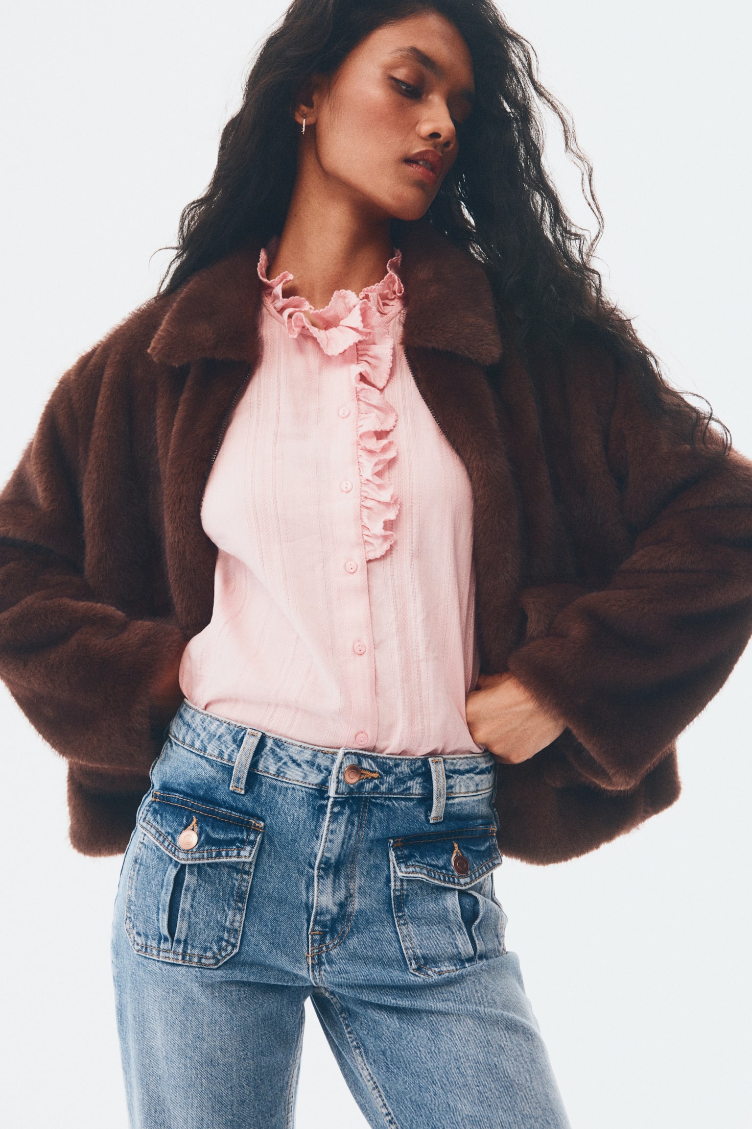 Flared High Jeans - Син деним/Тъмносин деним - 3