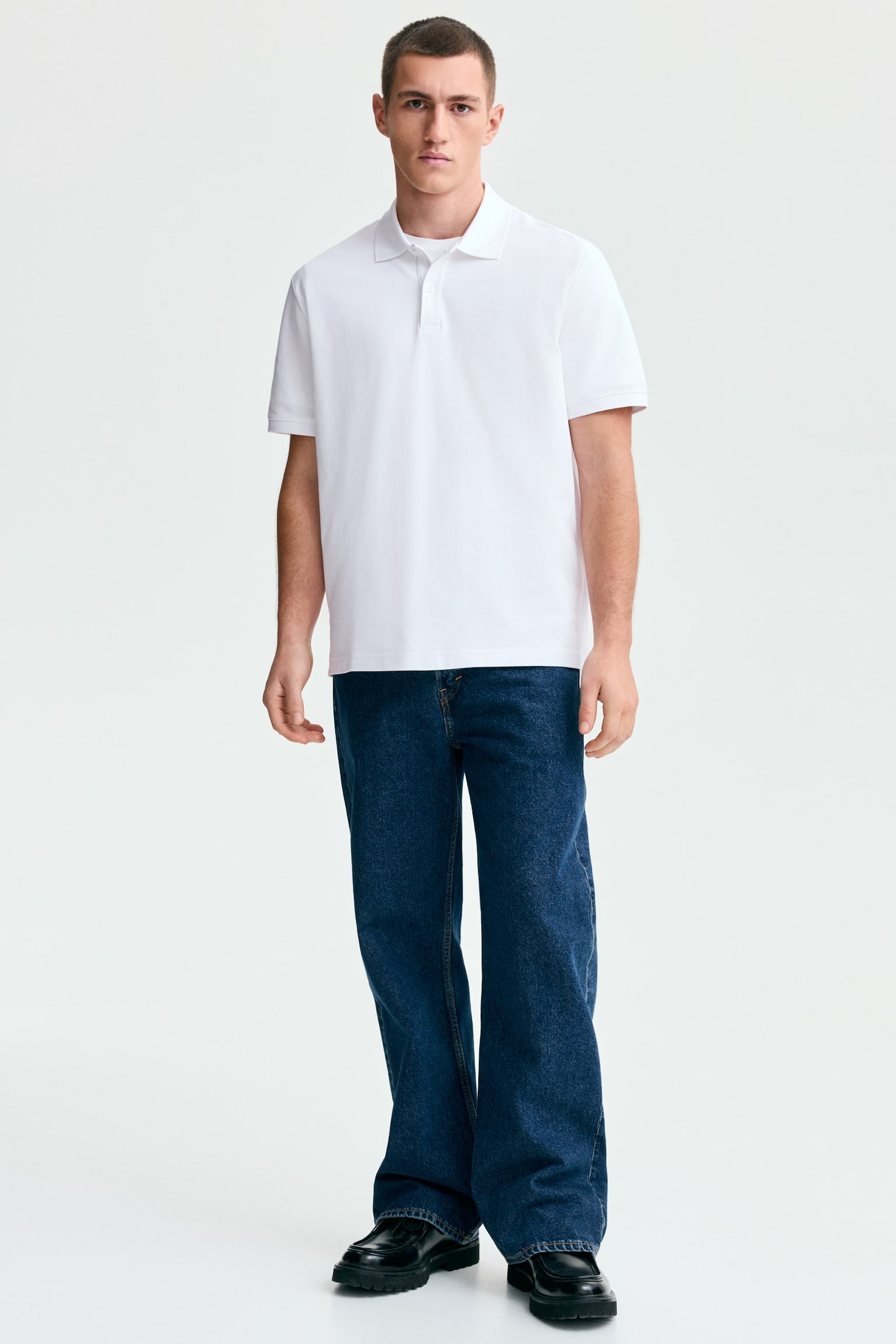 חולצת פולו Regular Fit - לבן/ירוק חאקי/כחול נייבי/שחור - 5