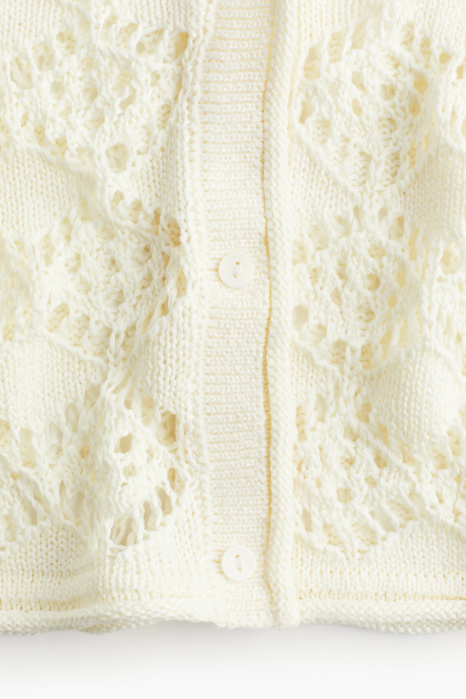 Pointelle Knit Cardigan - Cream/Light beige/Black/Light grey - 4