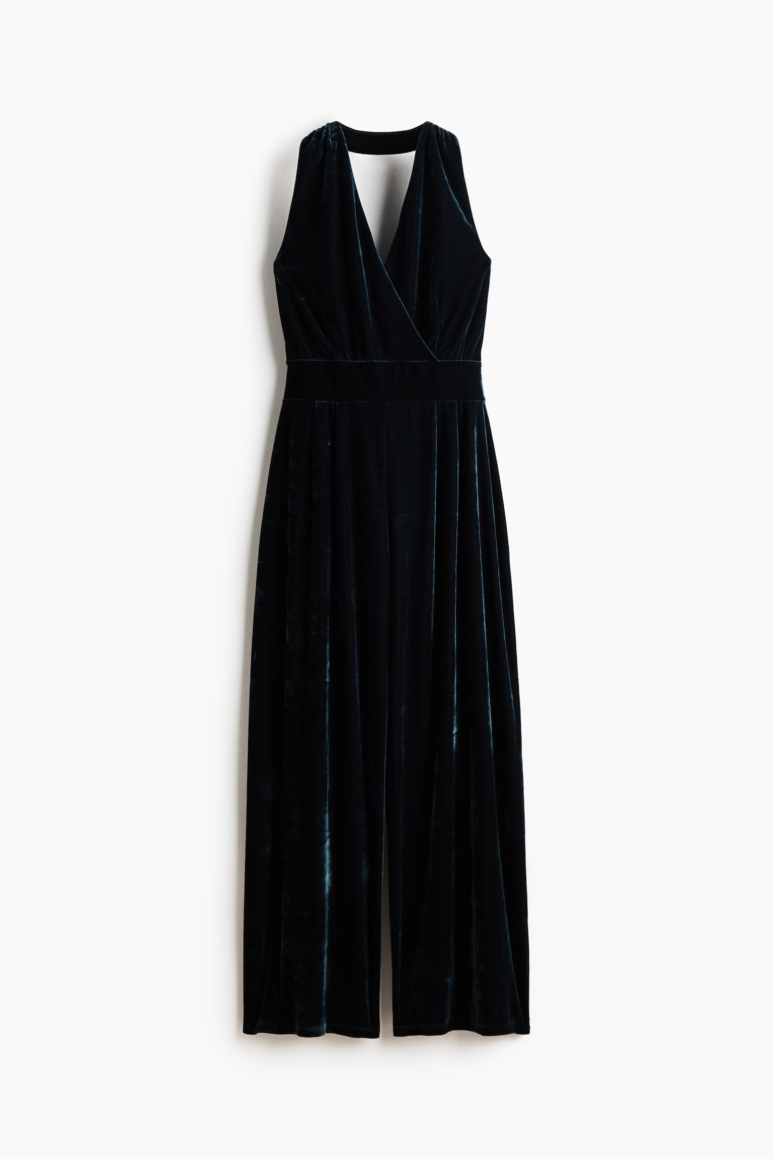 Женский комбинезон H&M Velour Jumpsuit, цвет: Тёмный бирюзовый — фото 1
