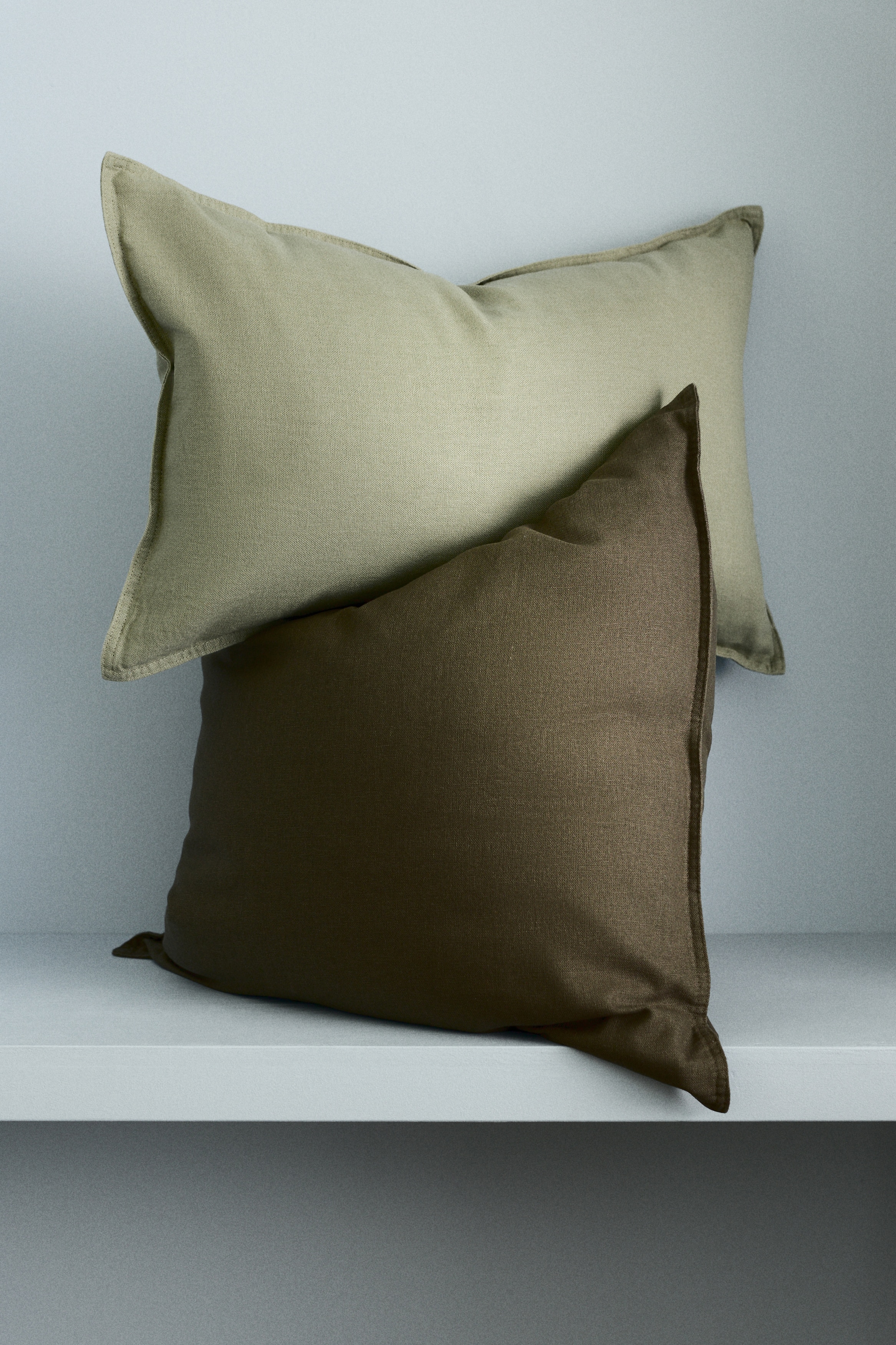 Linen-blend Cushion Cover - Dark khaki green/Light taupe/Dark brown/Light beige/Dark gray/Light dusty pink