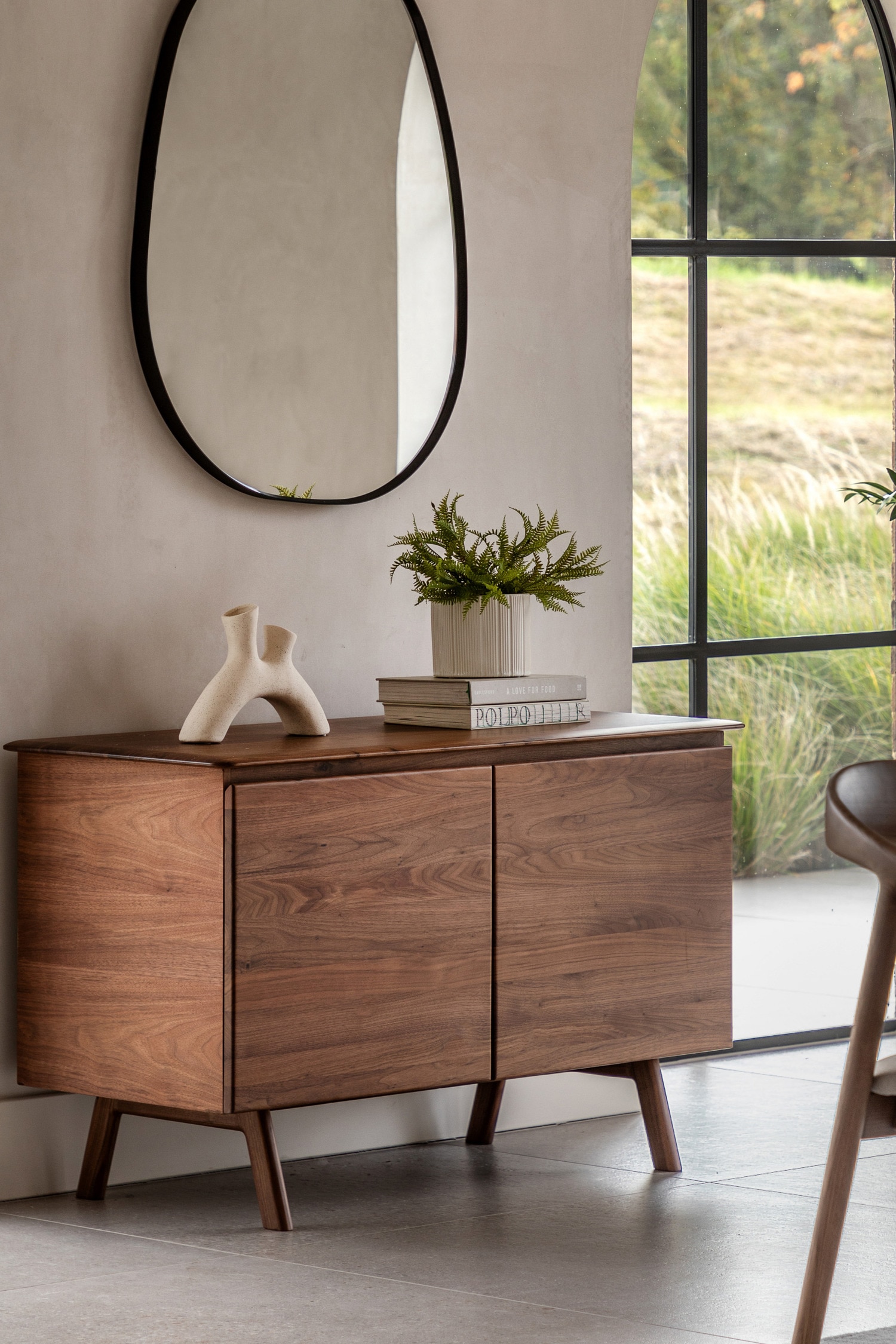 Wooden 2 Door Sideboard - Dark Wood