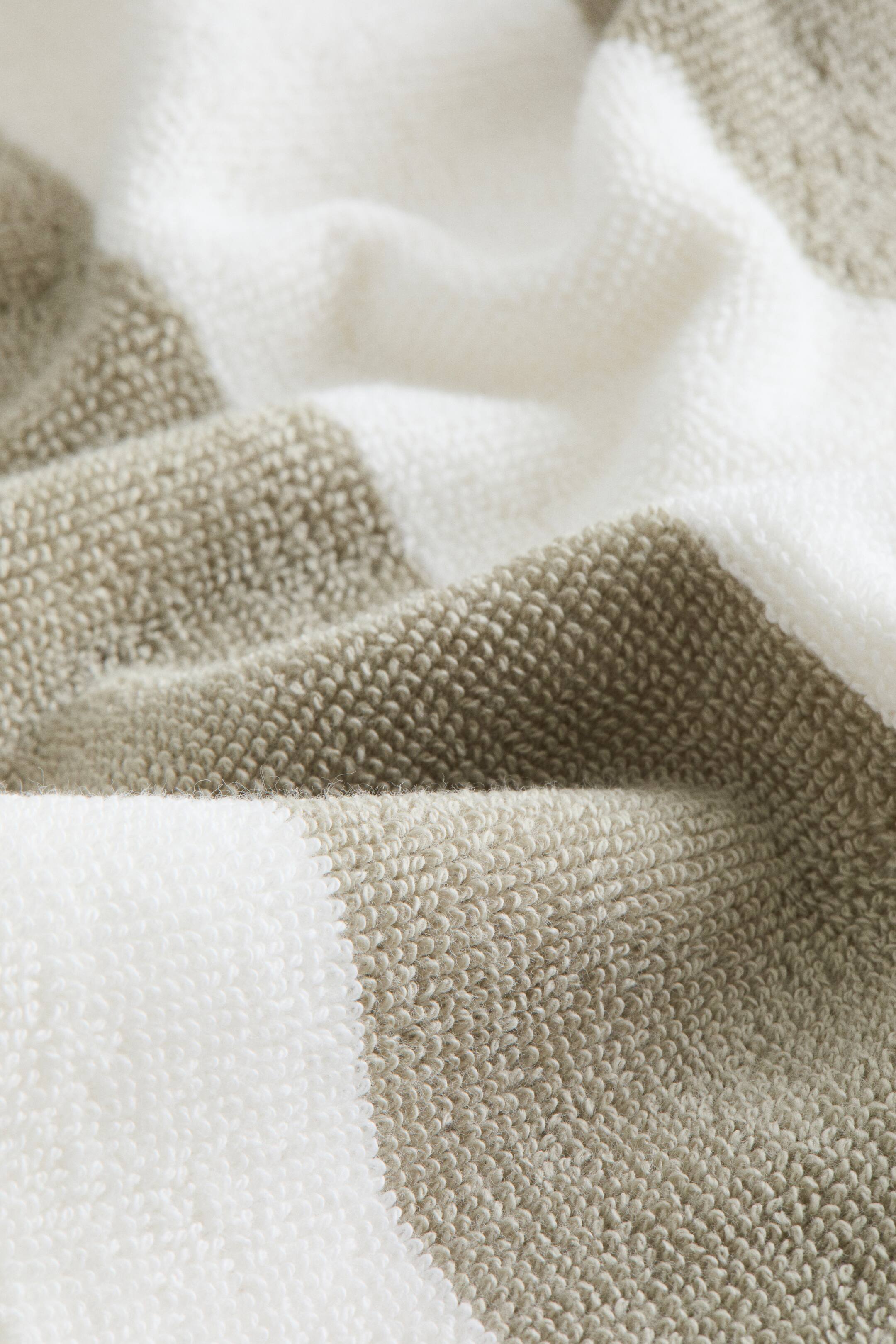View larger image: Striped cotton terry guest towel - Light khaki green/Striped - Home All | H&M IN 4