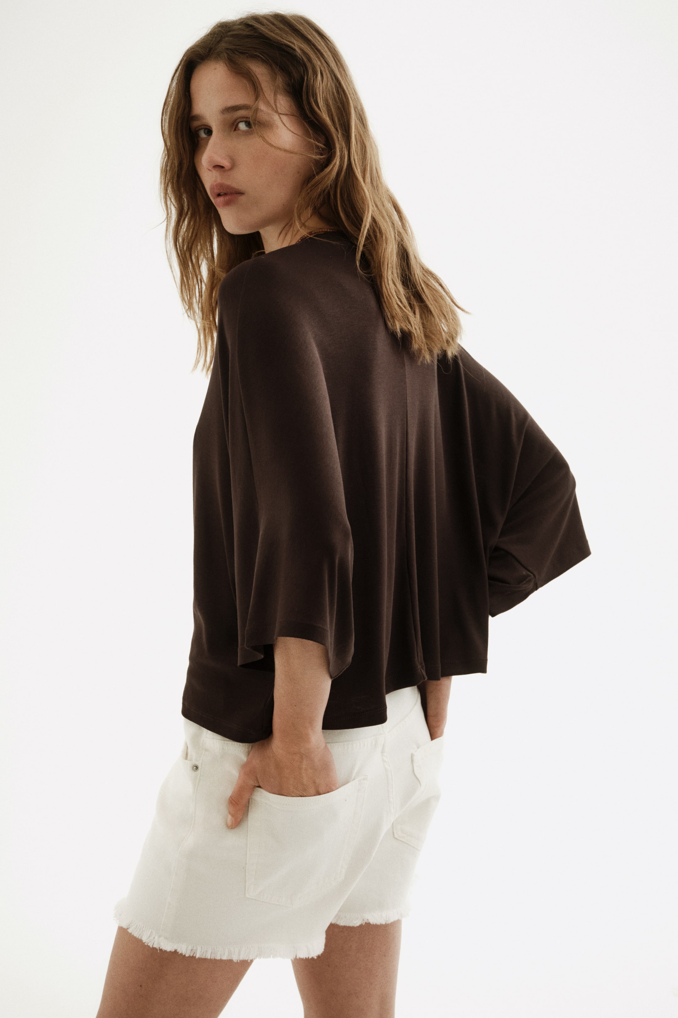 Batwing-Sleeved T-Shirt