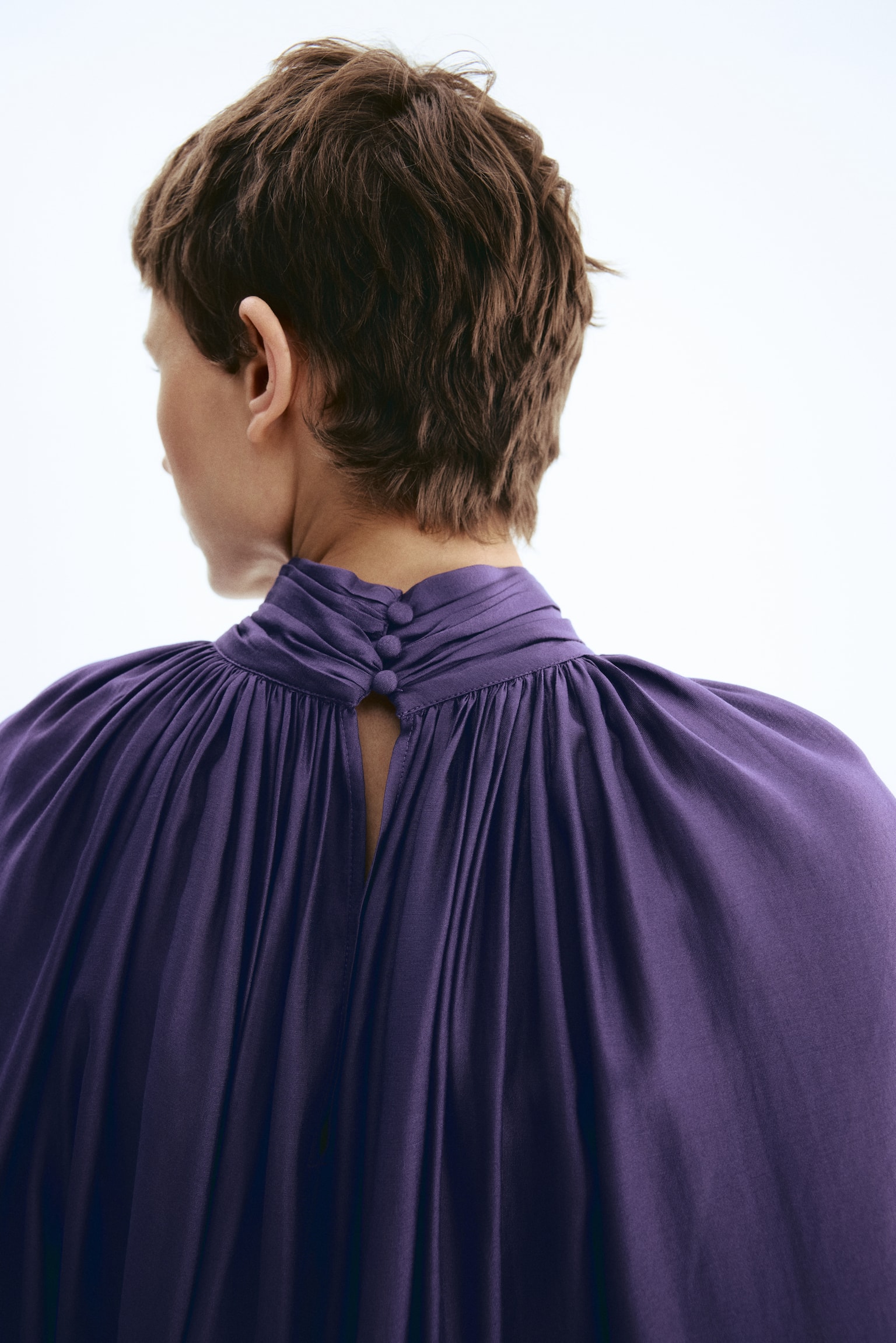Blouse à effet drapé - Violet foncé - 3