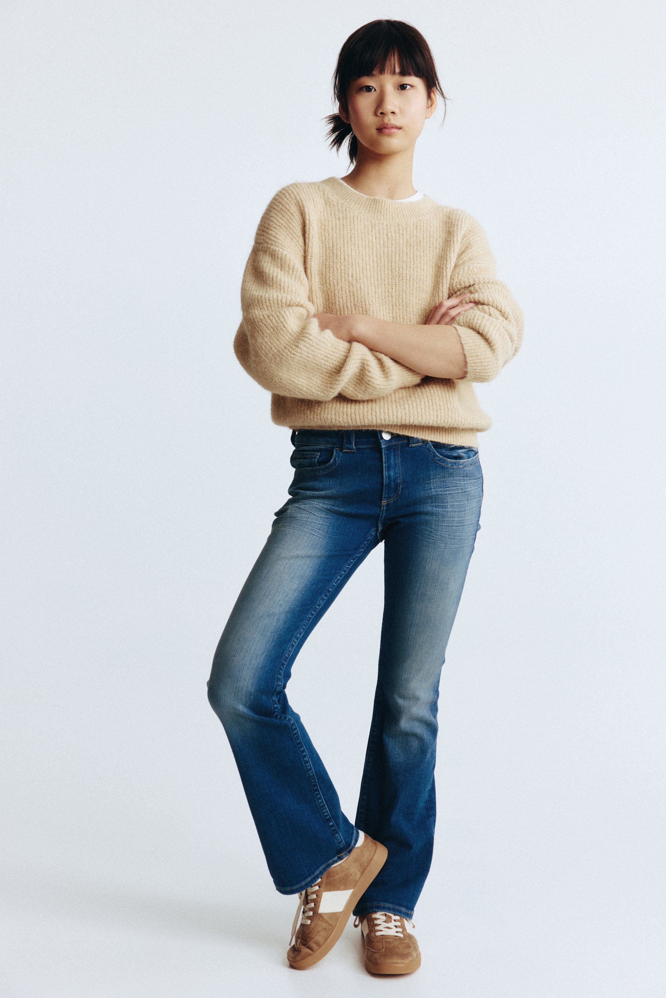 Bootcut Leg Low Jeans - Azul denim/Negro denim lavado/Gris claro/Gris denim lavado