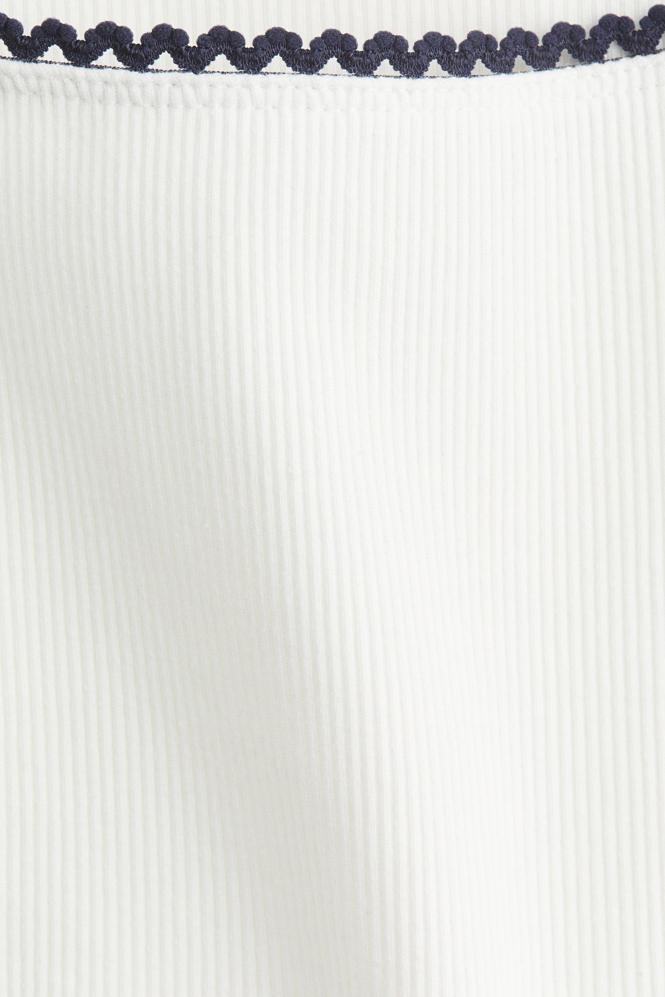 Picot-Trimmed Ribbed Top