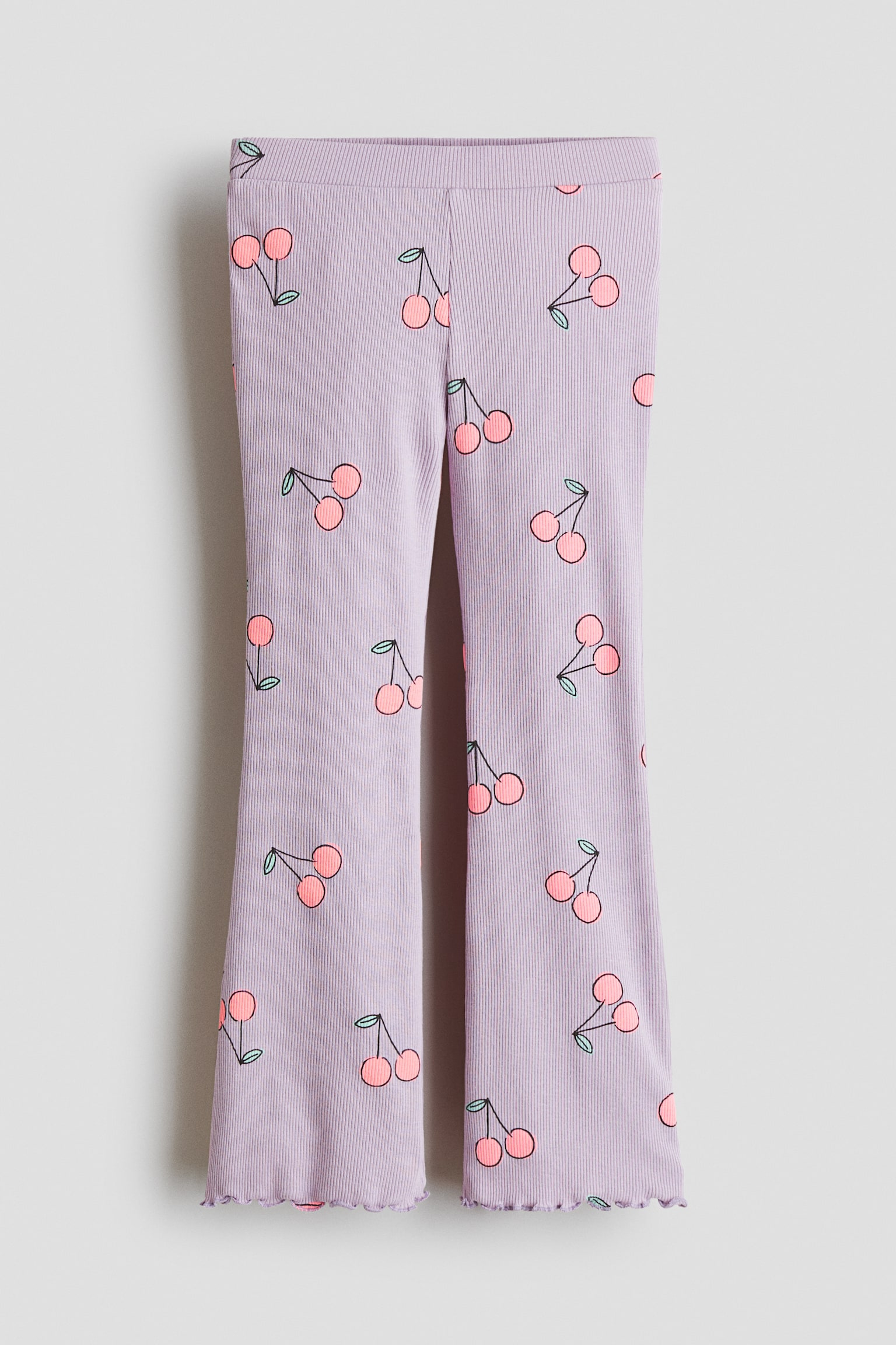 Flared Leggings - Light dusty purple/cherries/White/floral/Black/Beige/leopard print/Light pink/unicorns