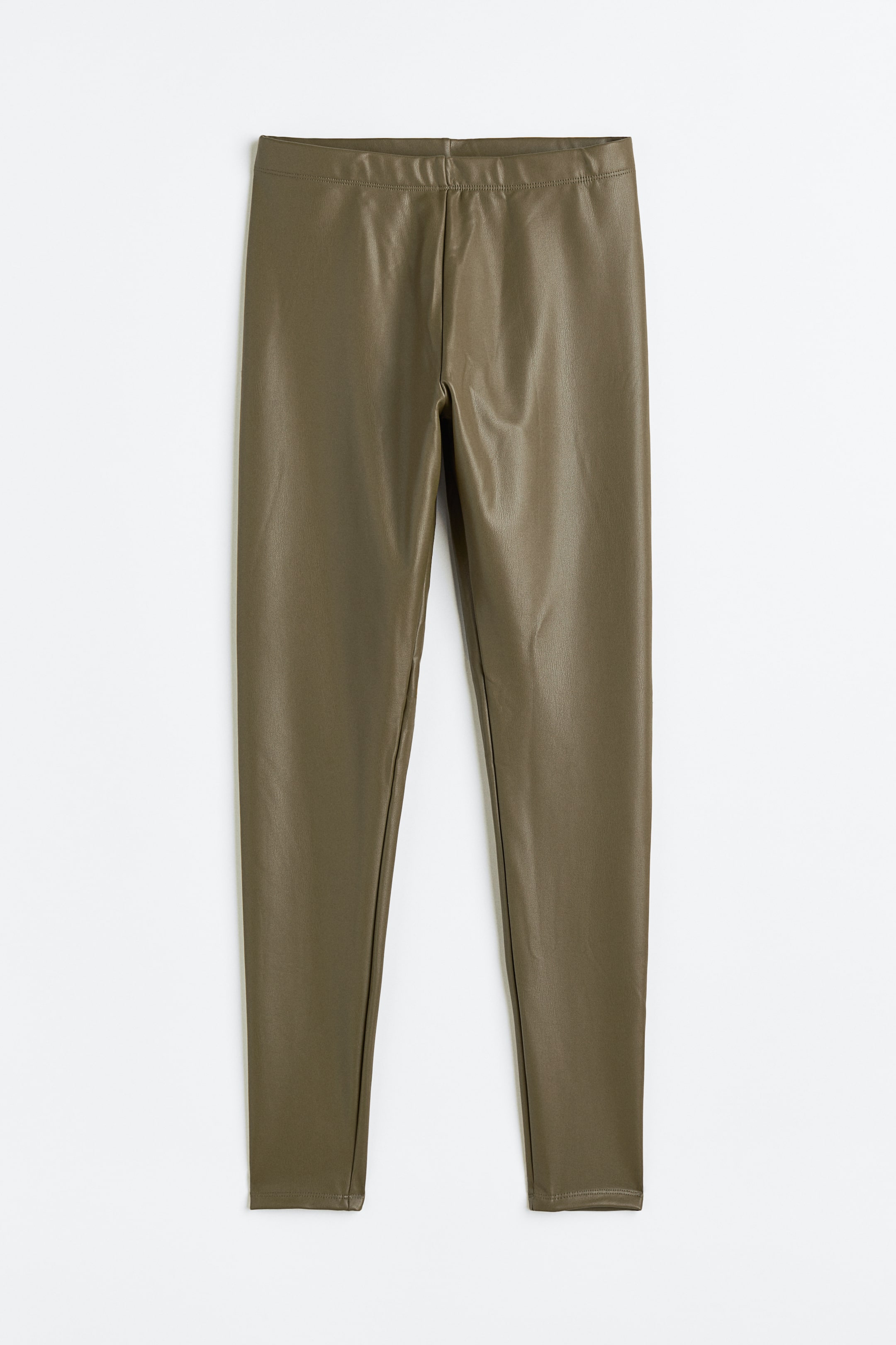 View larger image: Coated leggings - Dark khaki green - Ladies | H&M 1