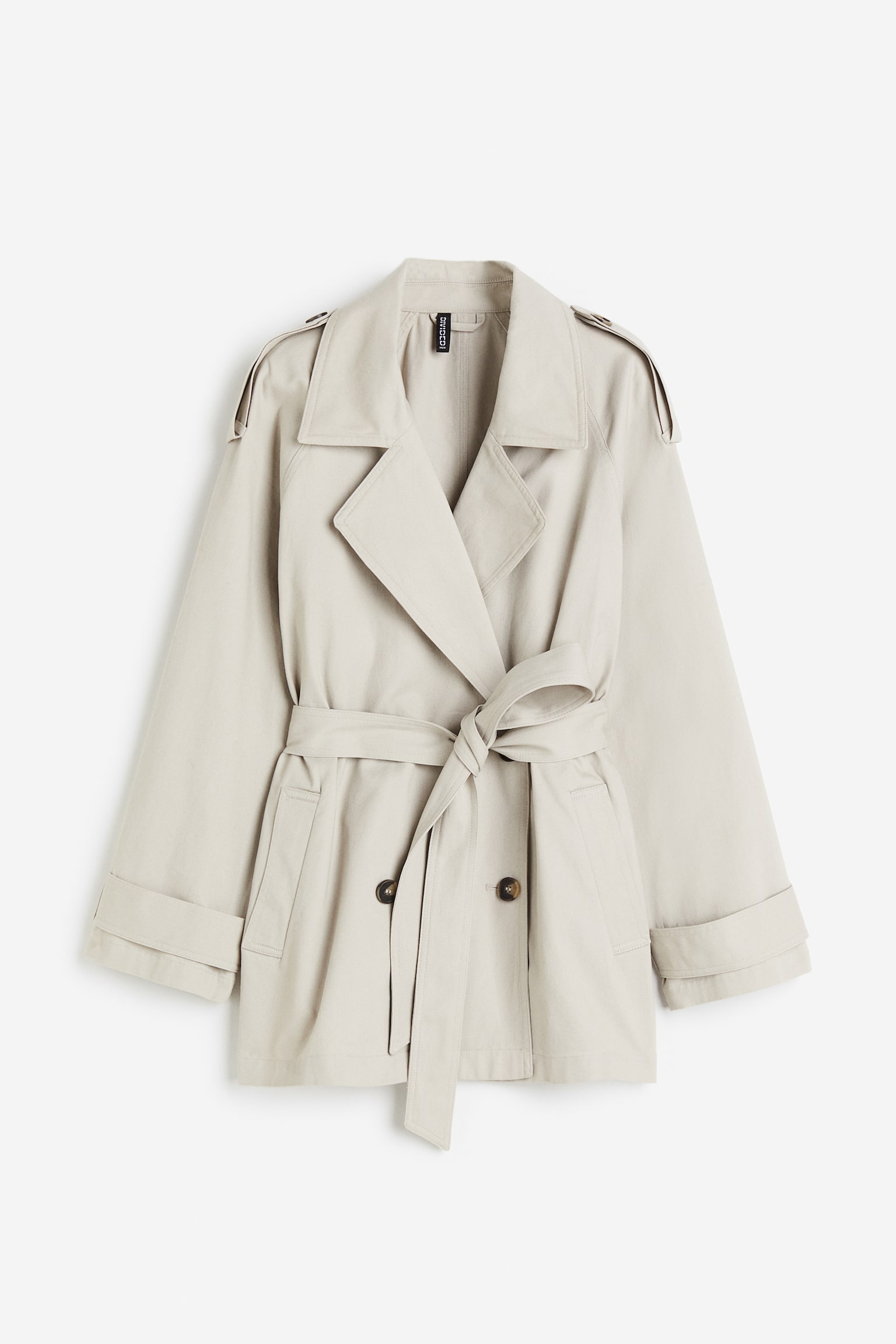 Short Trench Coat - Beige/Black/Light beige/Light greige - 2