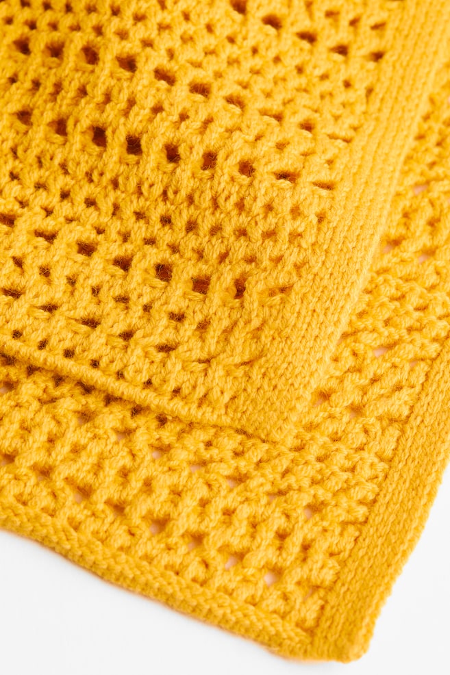 Crochet-look dress - Yellow/Cream - 4