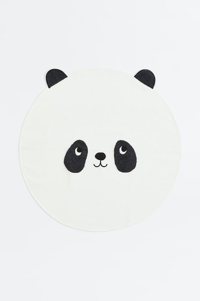 Tufted-motif cotton rug - White/Panda - 1