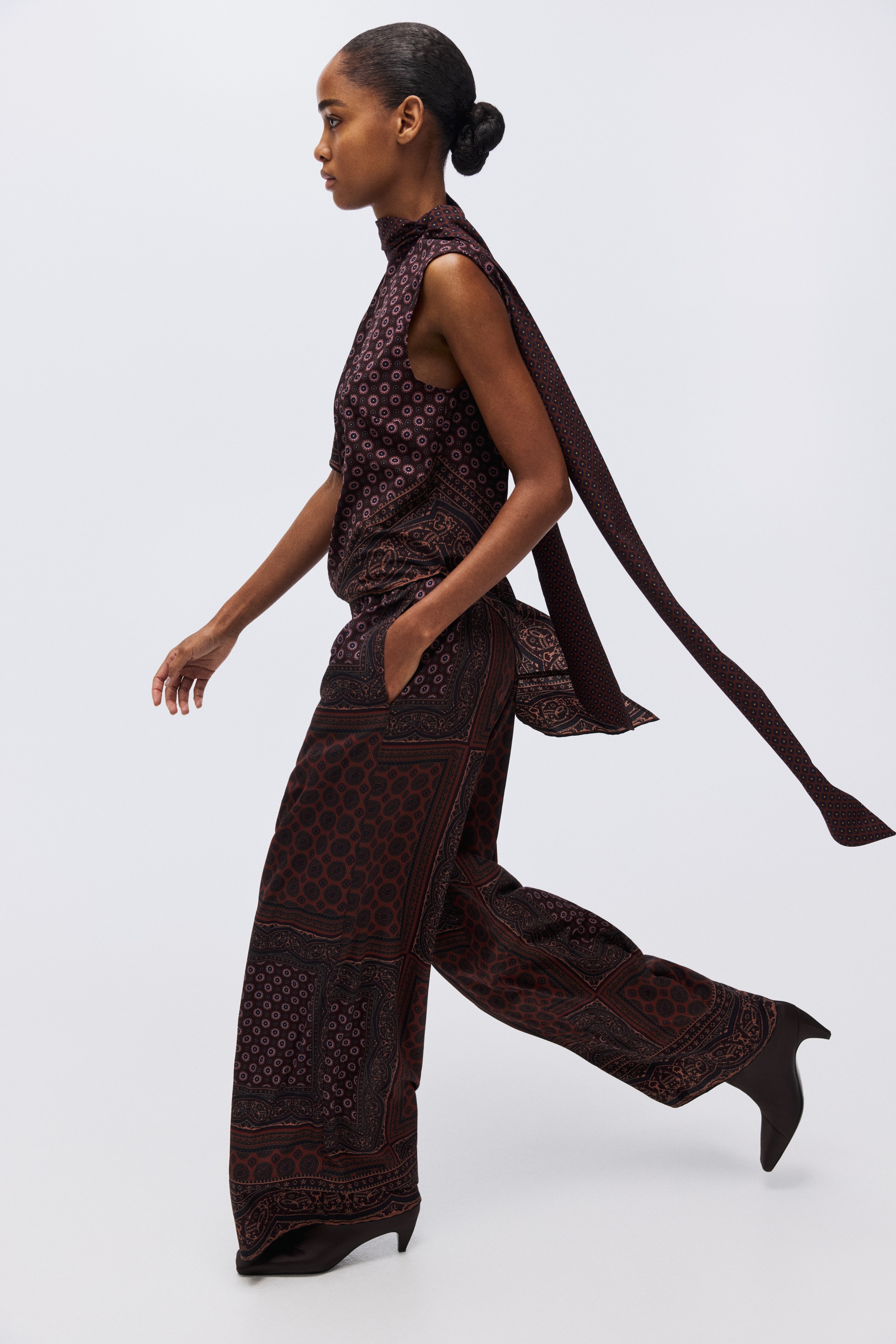 Παντελόνι με λάστιχο - Μπορντό/μοτίβο