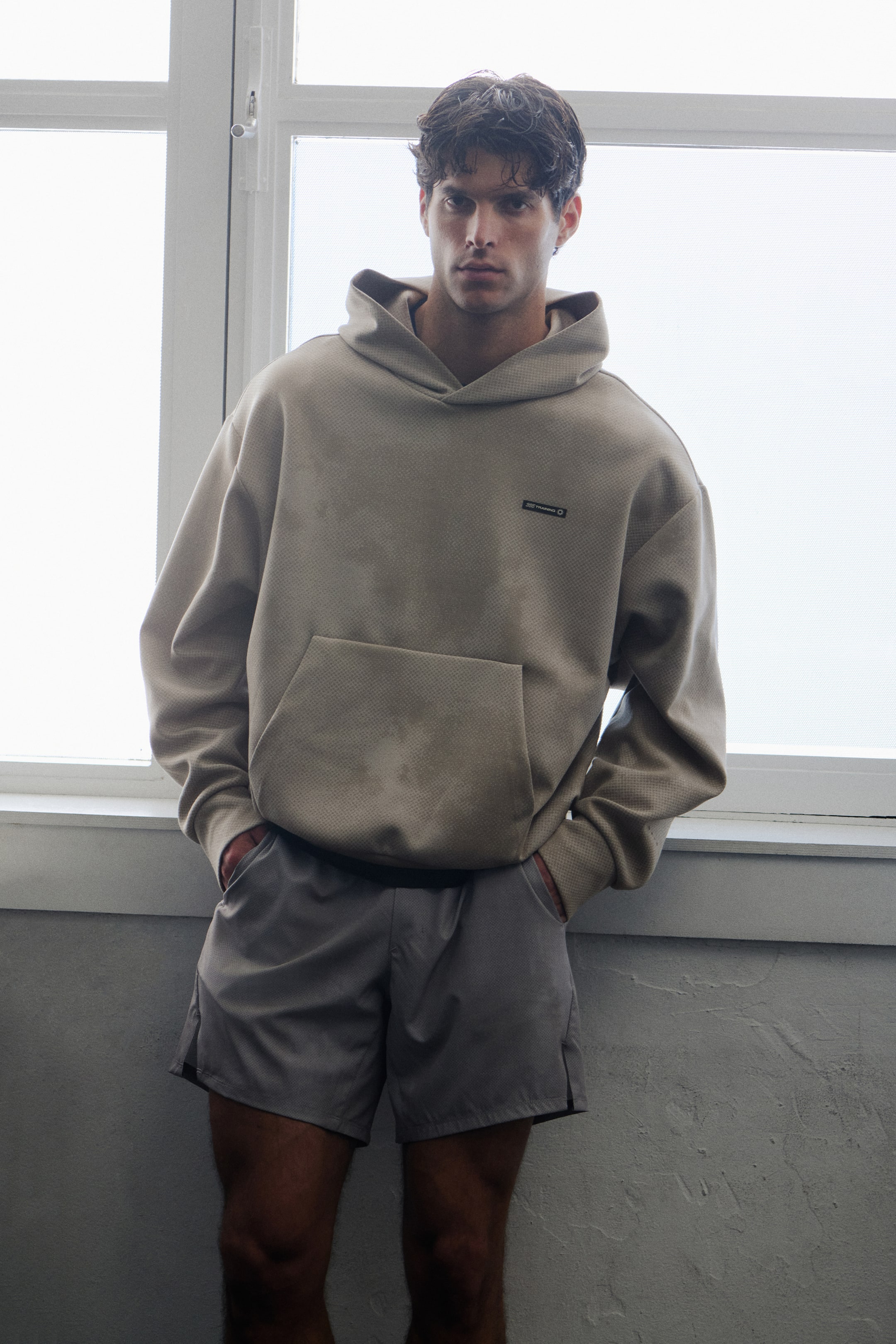 View larger image: Oversized Fit Sport hoodie with DryMove™ - Beige/Patterned - Men | H&M IN 1