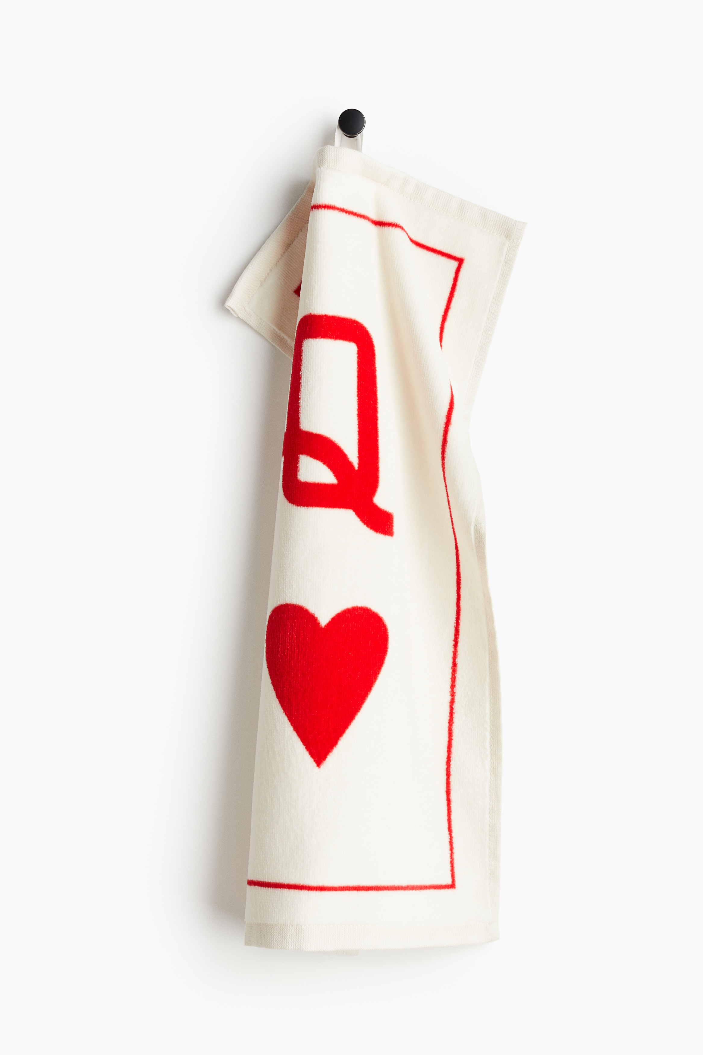 Velour Guest Towel with Motif - White/red heart - Home All | H&M US