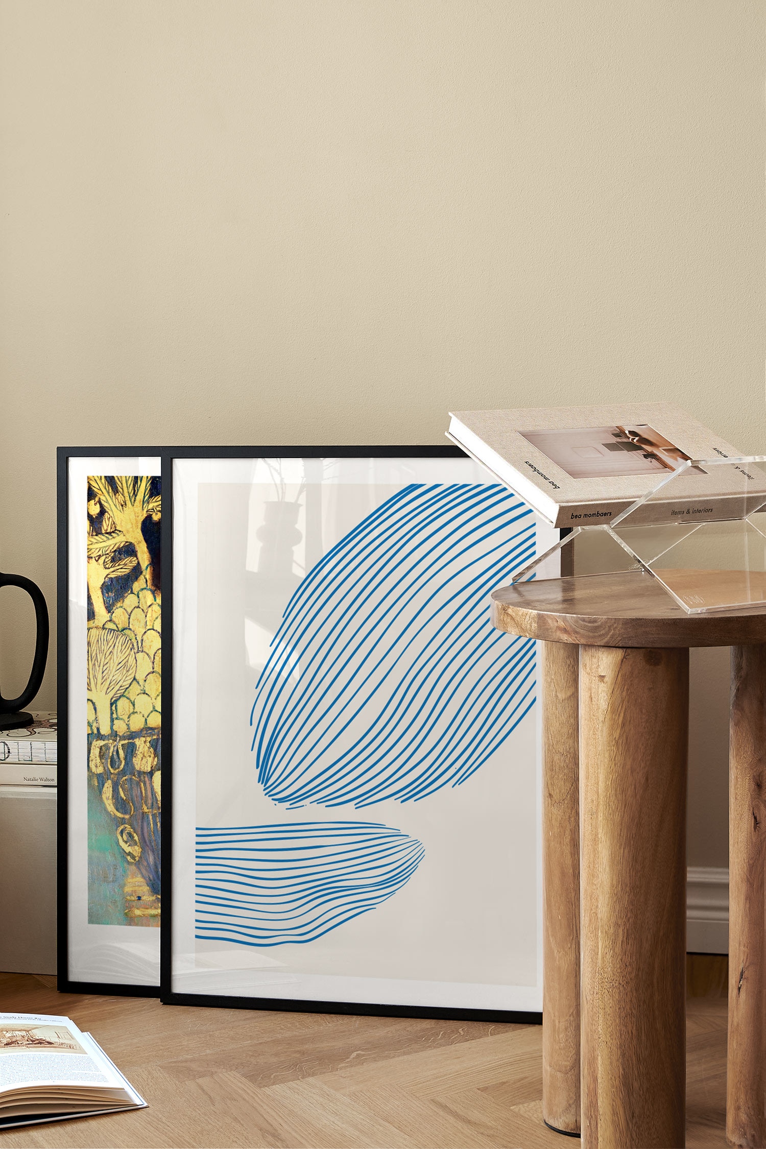 Blue Lines Ii Poster - Blau/beige