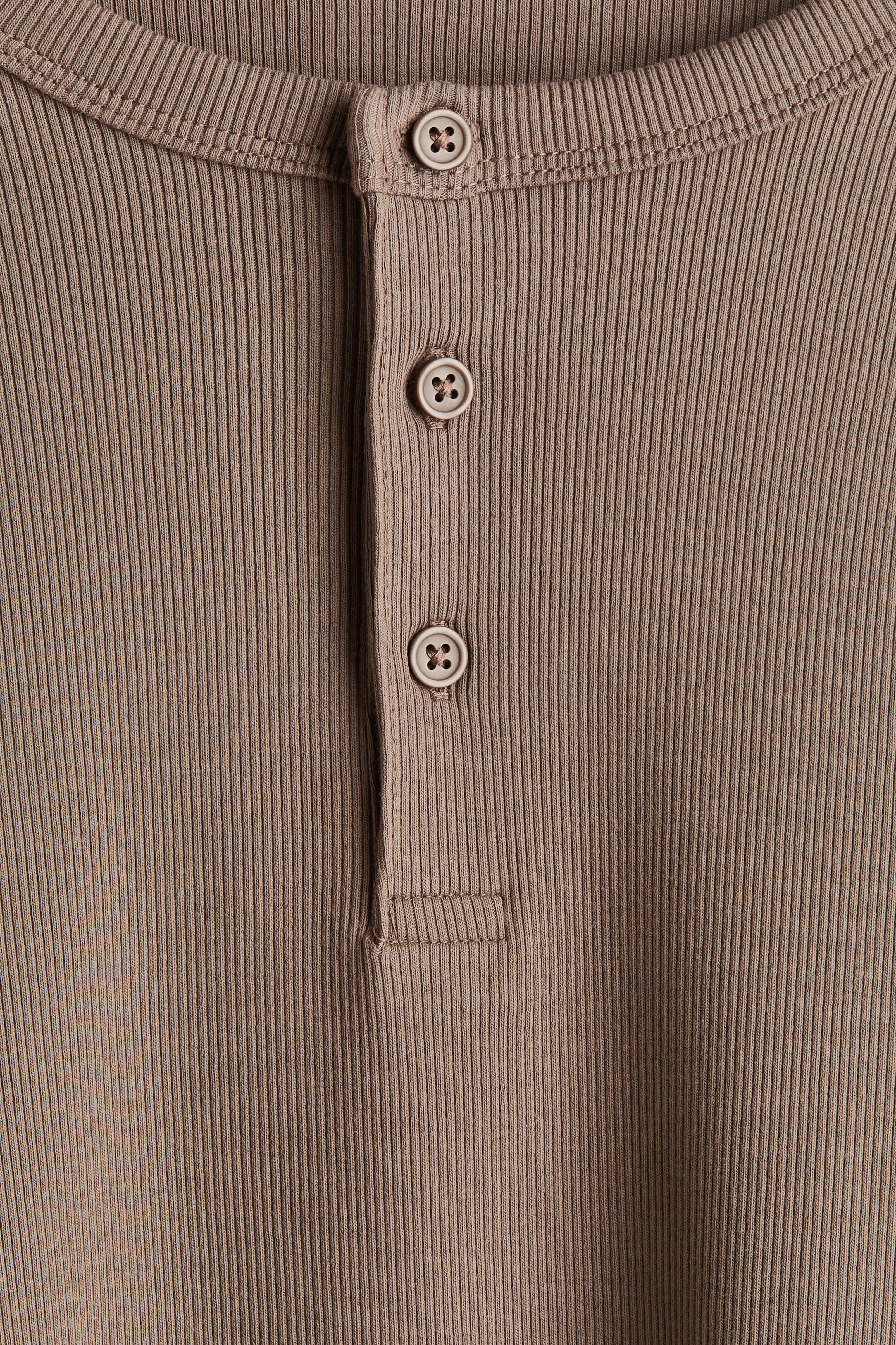 Slim-Fit Ribbed Cotton Henley Shirt