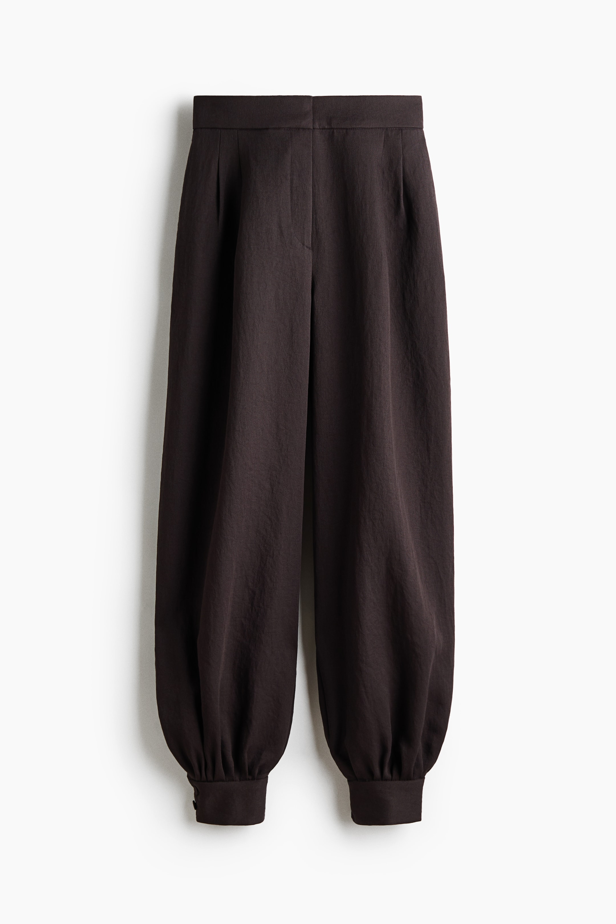 Переглянути збільшене зображення: Штани-балони із саржі - Темно-коричневий - Ladies | H&M UA 1