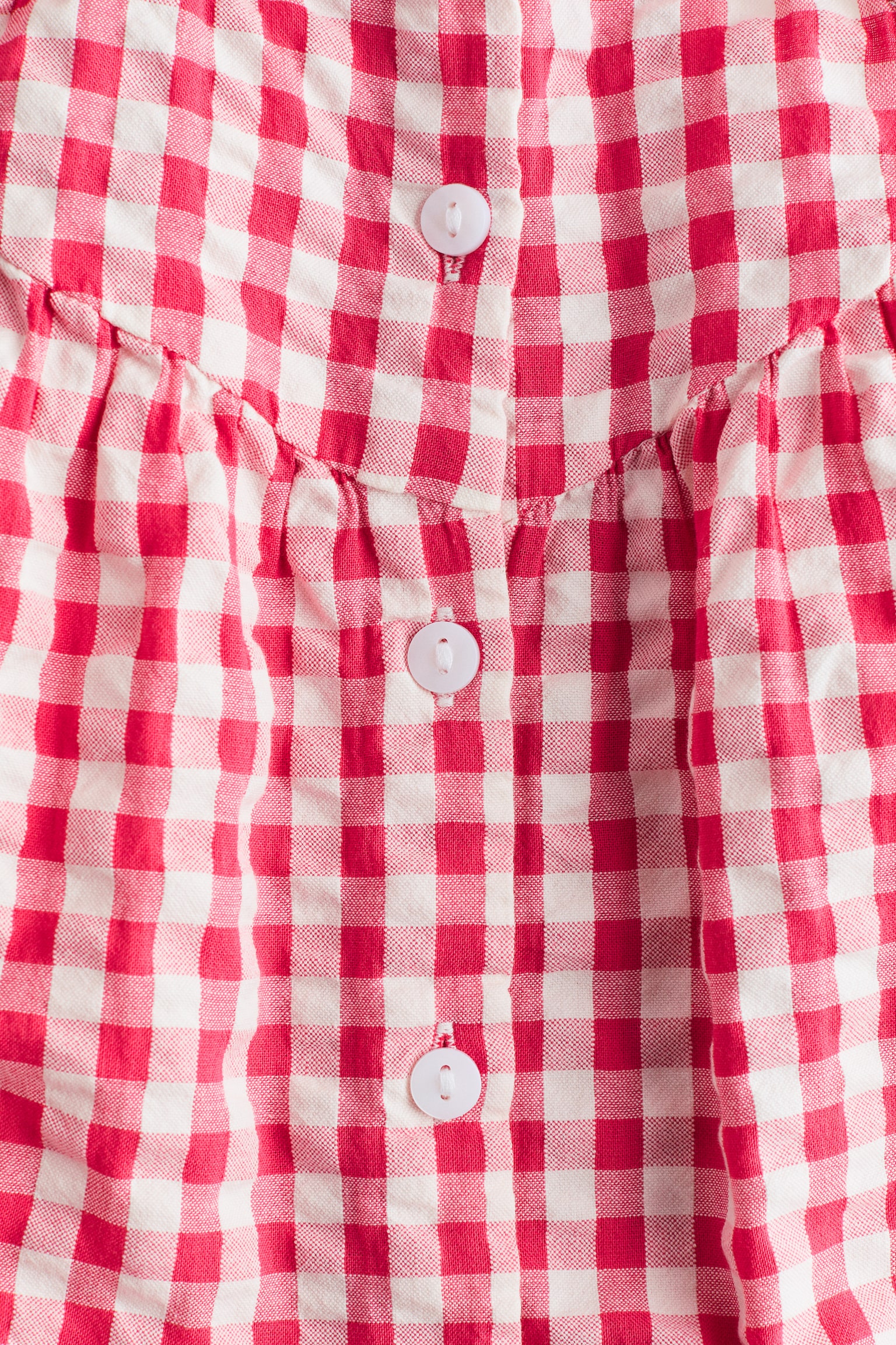 Flounce-trimmed cotton dress - Raspberry pink/Checked/Cream/Floral/White/Blue striped/Yellow/Striped/White/Floral - 2