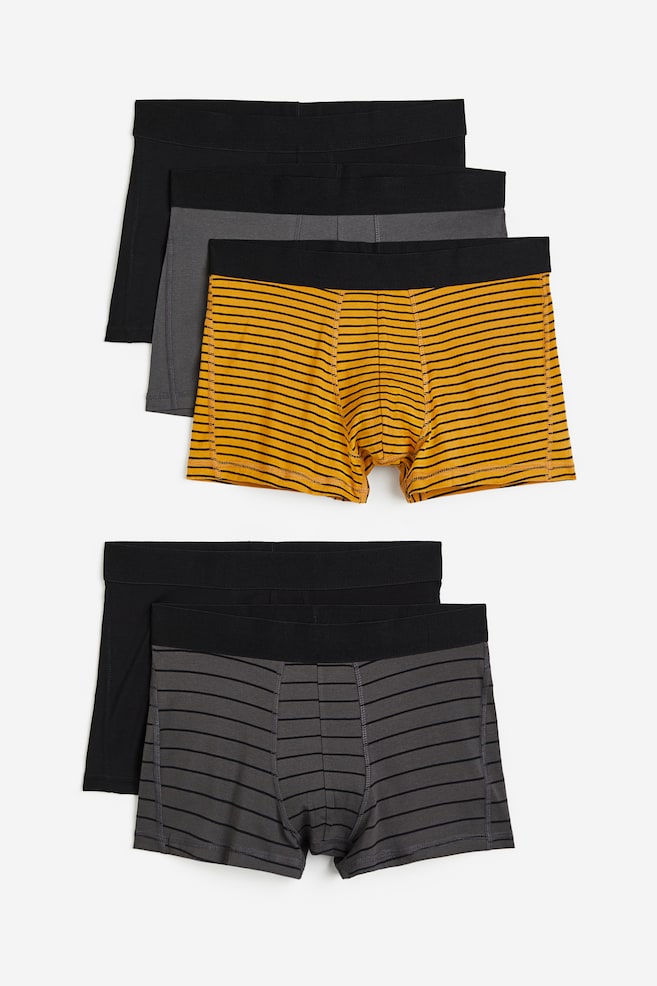 5-pack Xtra Life™ short trunks - Mørk gul/Stripet/Kakigrønn/Stripet/Tåkerosa/Bananer/Sennepsgul/Palmer/dc - 1