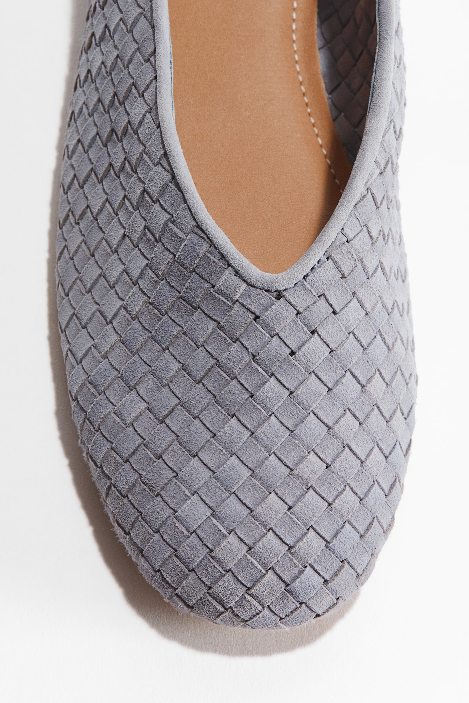 Ballerines en cuir tressé - Bleu ancien/Beige clair/Brun - 3