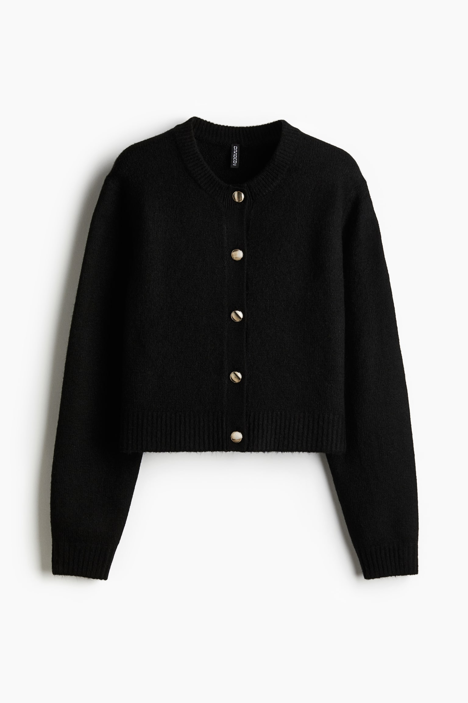 Fine-knit cardigan - Black/Burgundy - 2