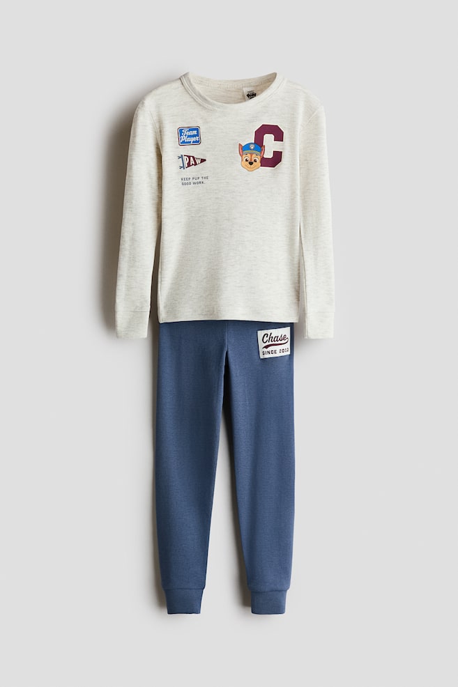 Snug-Fit Printed Cotton Pajamas - Light beige/PAW Patrol/White/Minecraft/Light grey marl/Batman - 1