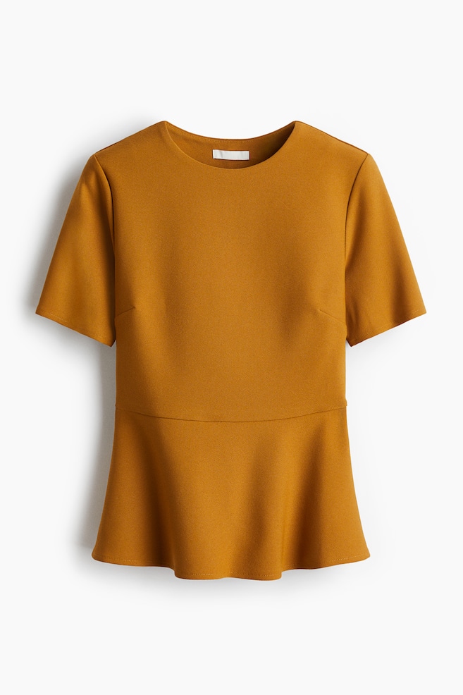 Peplum Top - Mustard yellow - 1