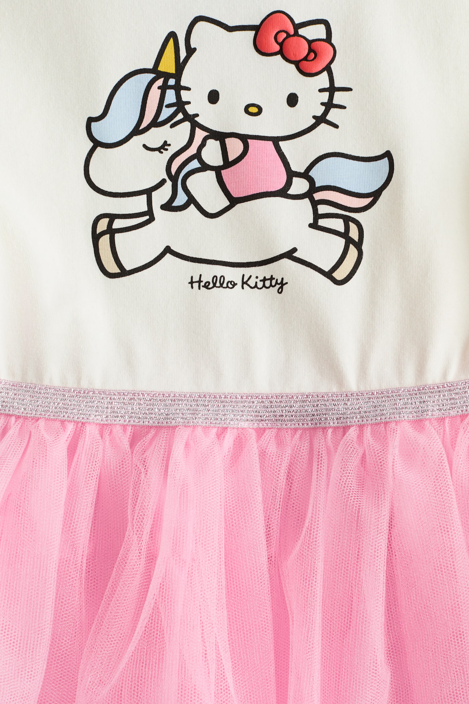Bedrucktes Kleid mit Tülljupe - Cremefarben/Hello Kitty/Cremefarben/Frozen - 2