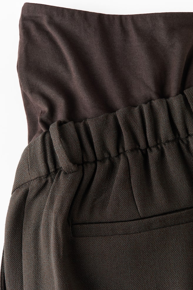 MAMA Wide-Leg Dress Pants - Dark brown/Cream/Light beige - 4