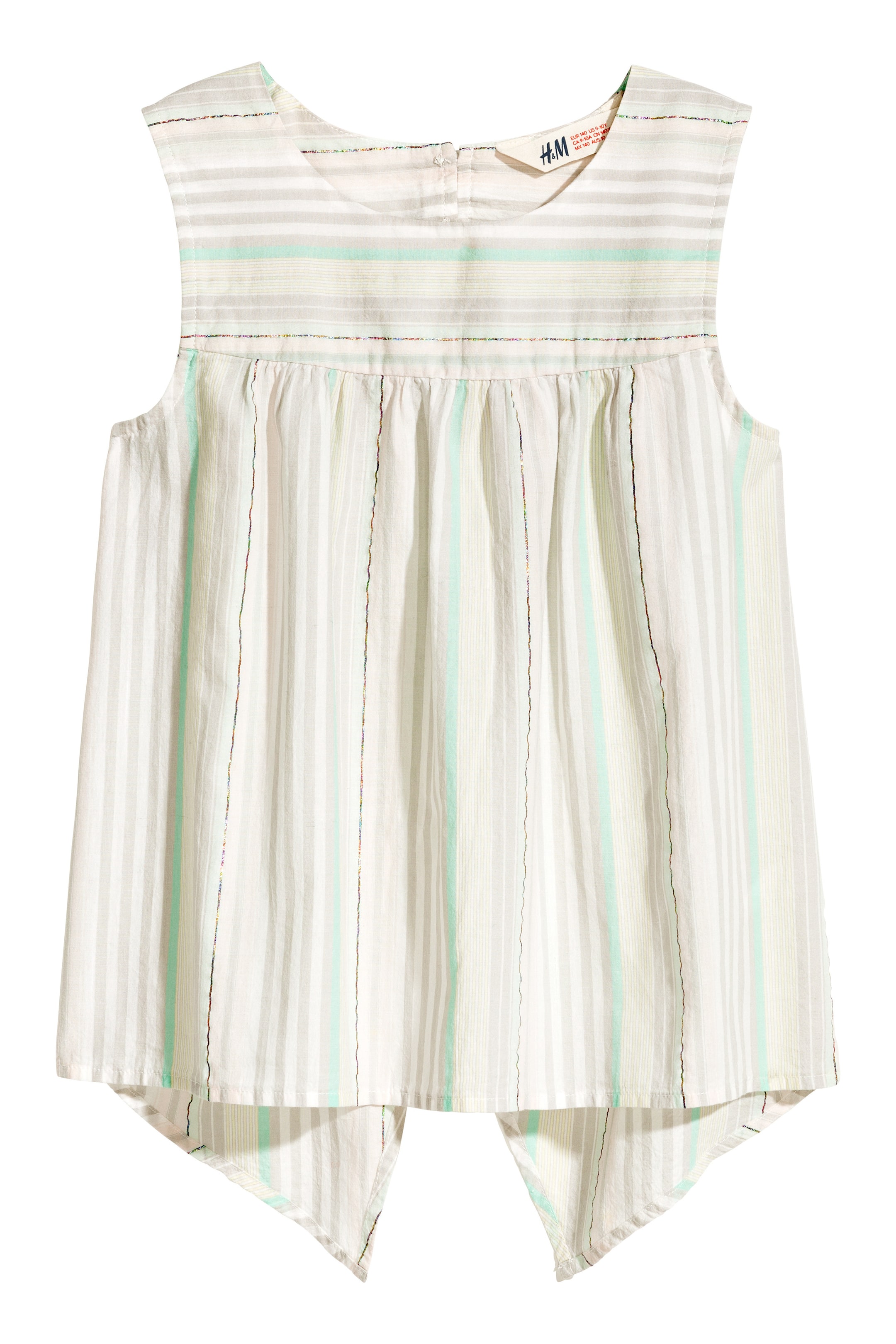 Näytä suurempi kuva: Avoselkäinen pusero - Vaaleanharmaa/Raidallinen - Kids | H&M FI 1