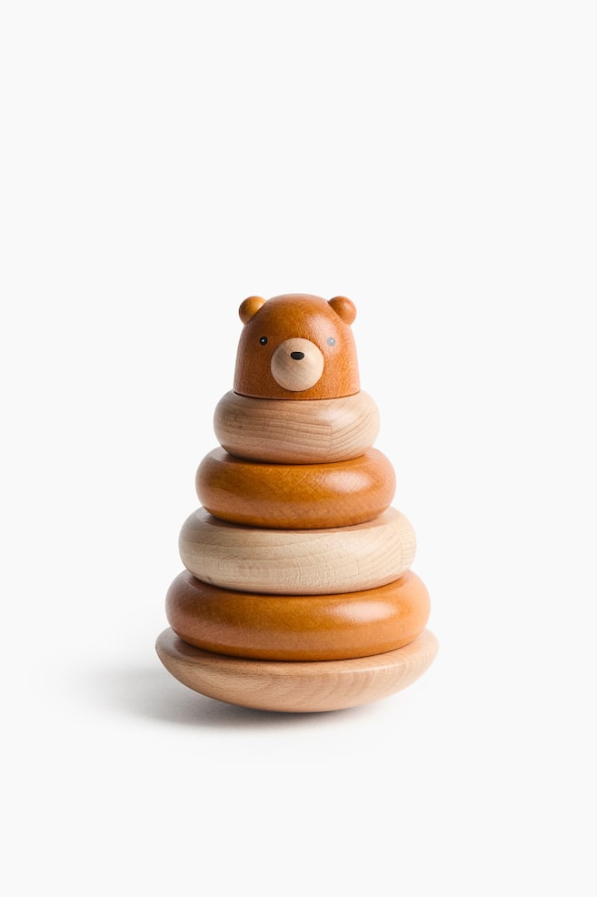 Wooden Stacking Toy - Beige/bear - 1