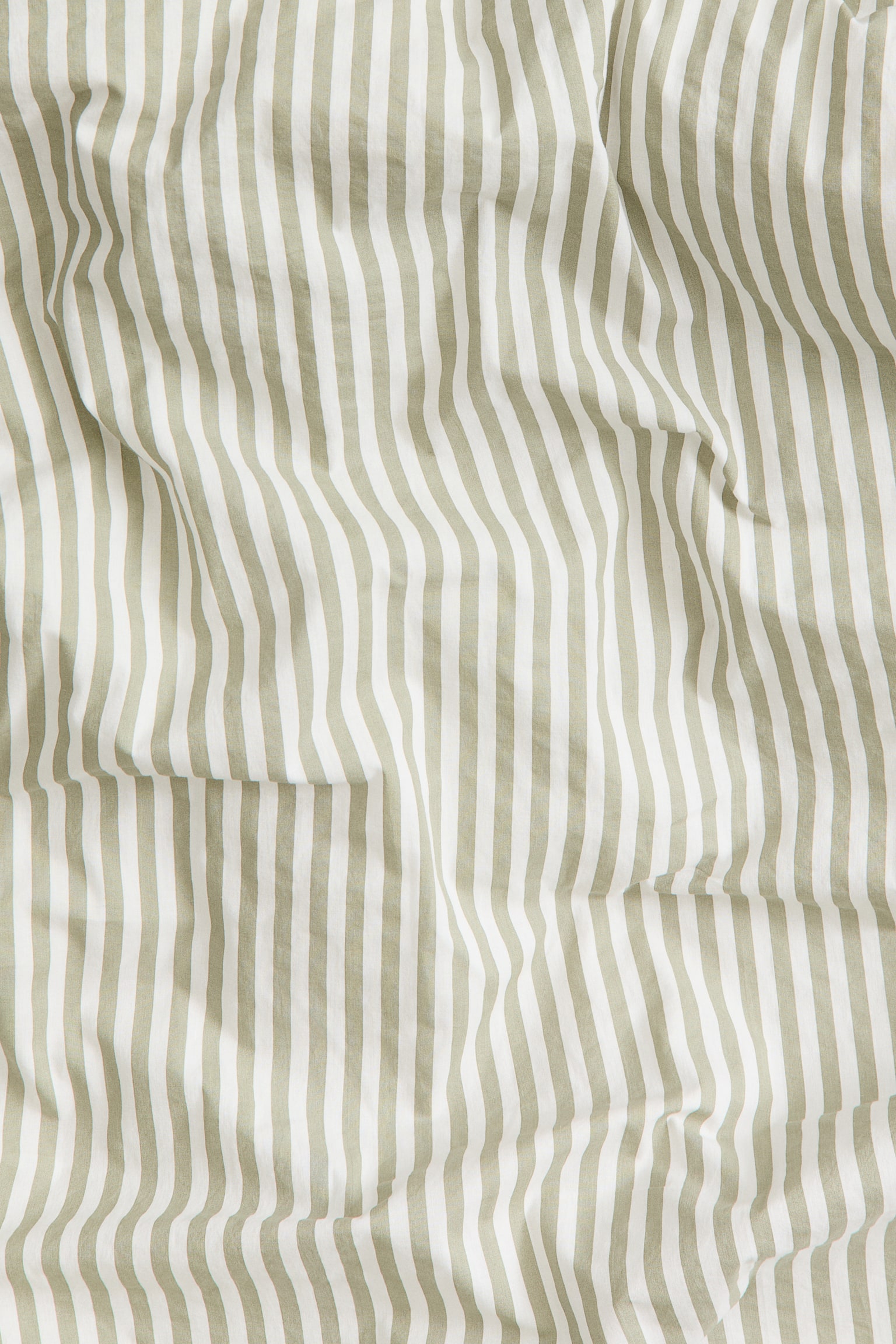 Cotton double/king duvet cover set - Sage green/White striped/Dusty brown/Striped/Light mole/White/Dark green/Striped - 3