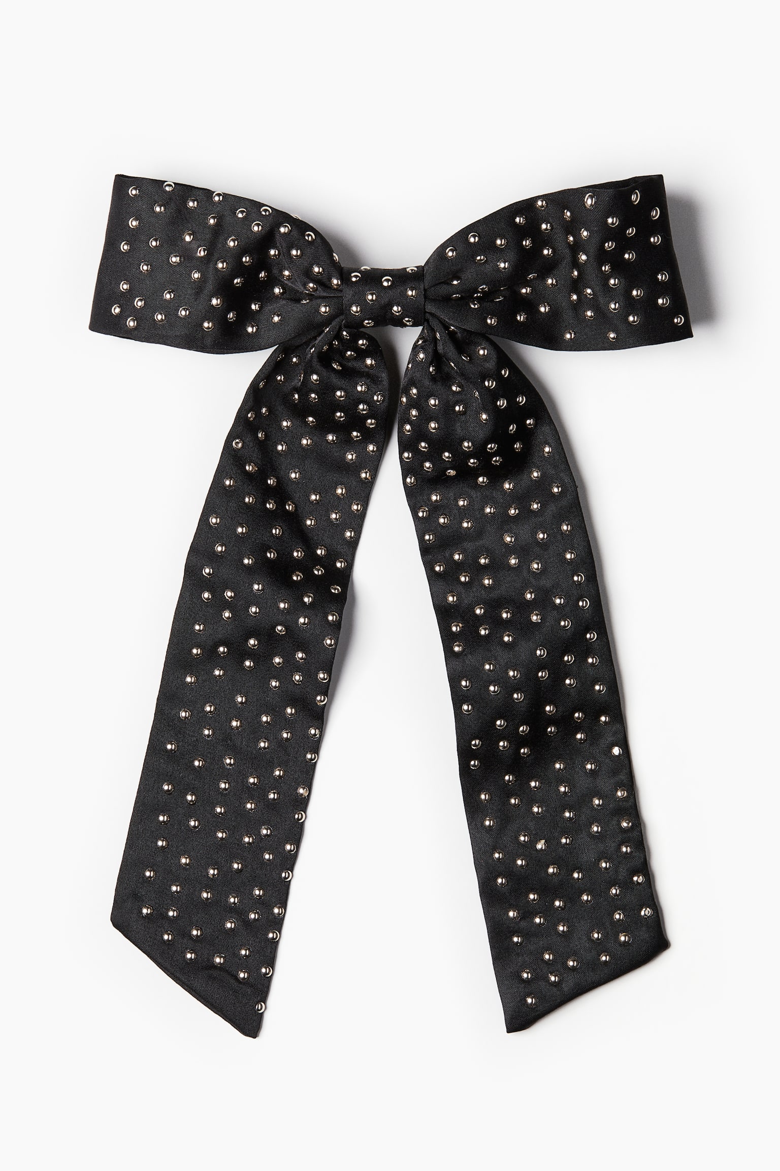 Embellished satin bow hair clip - Black/Gold-coloured/Black/Light beige/Silver-coloured - 1