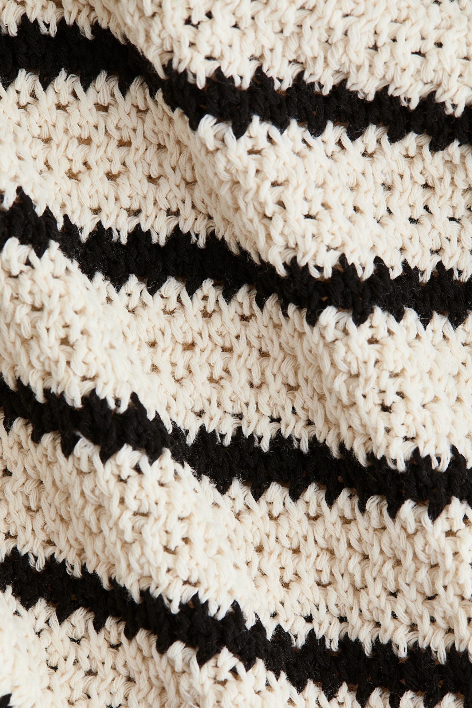 Hole-knit jumper - Light beige/Striped - 3
