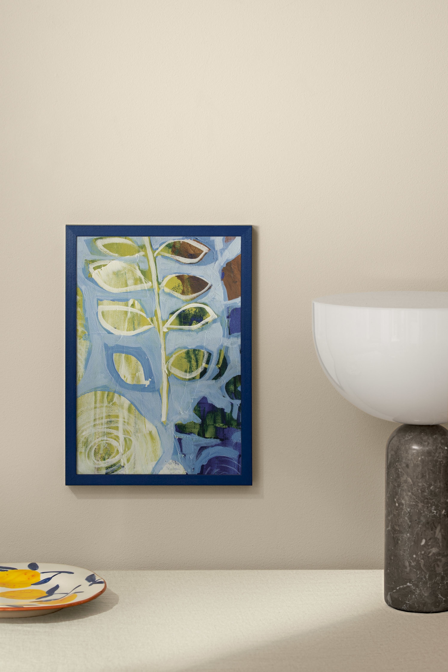 Blue Garden Plakat-Blå/gul