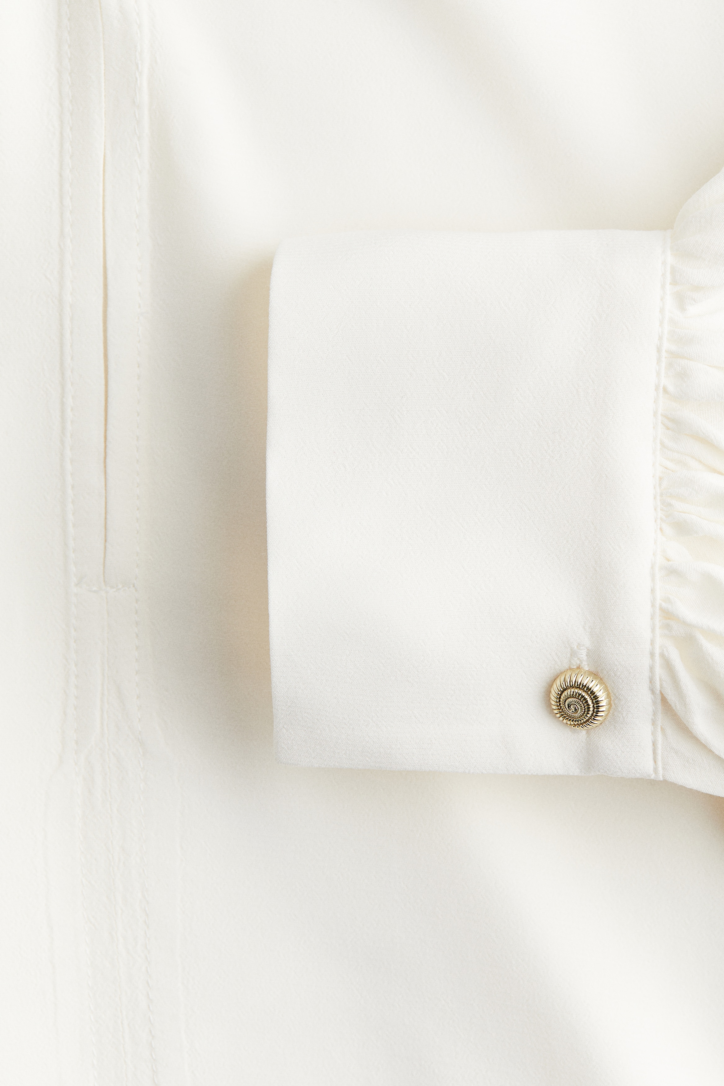Frill-trimmed drawstring blouse