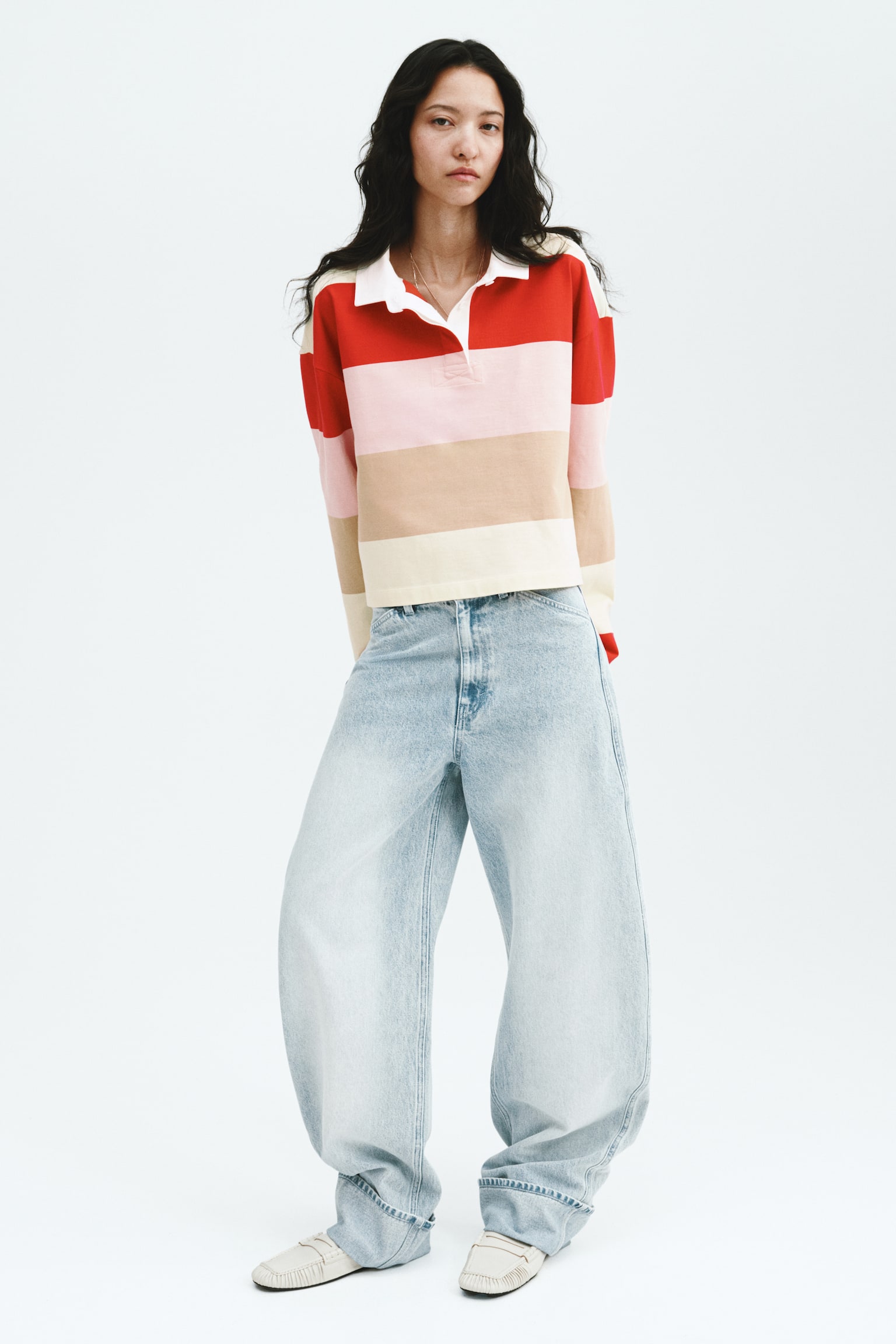 Short rugby shirt - Light yellow/Striped - 1