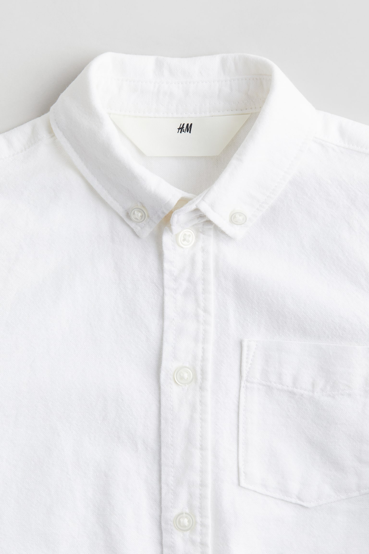 Button-down cotton shirt - White/Dark red/Light beige - 5