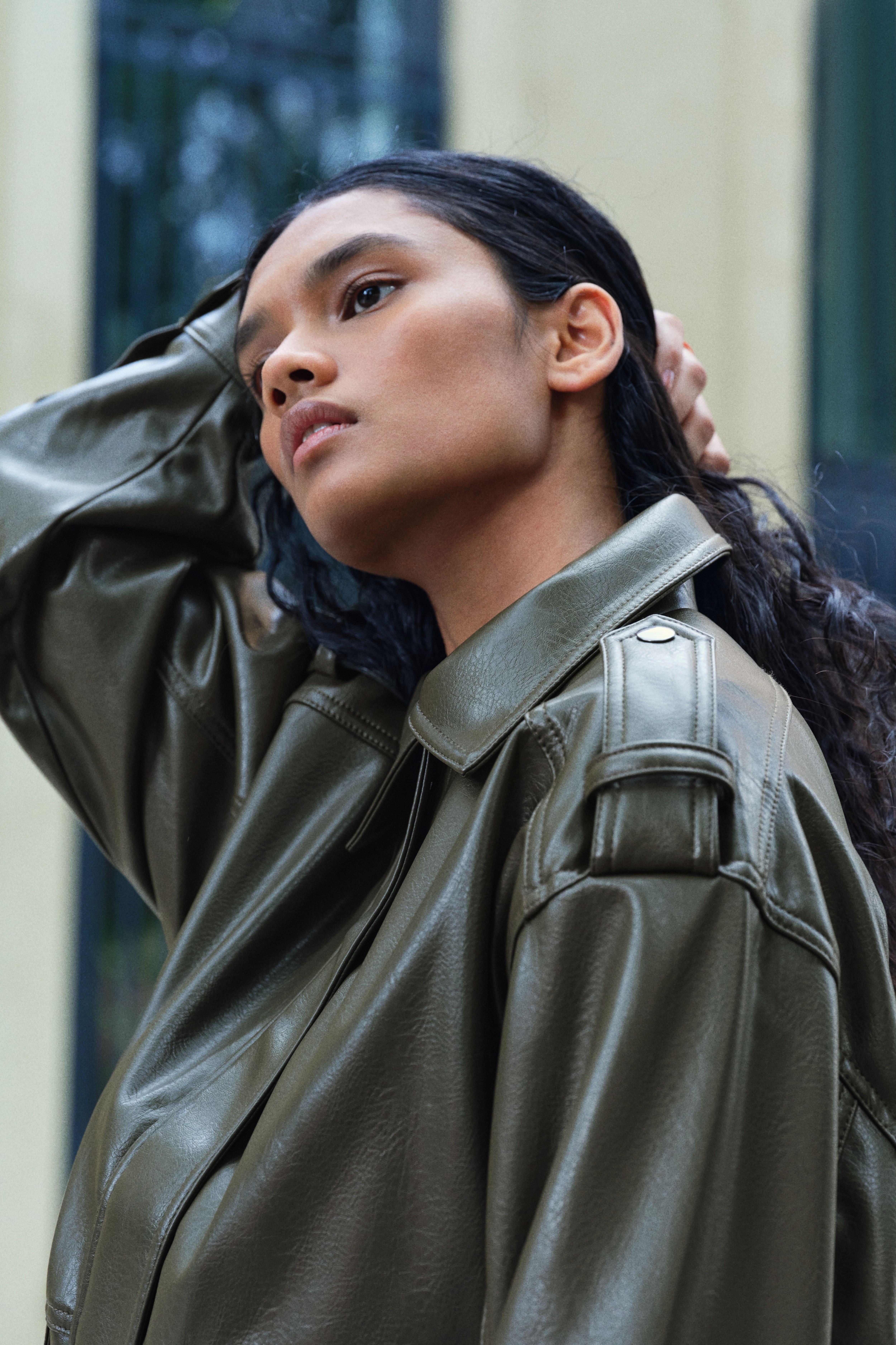 Coated Biker Jacket