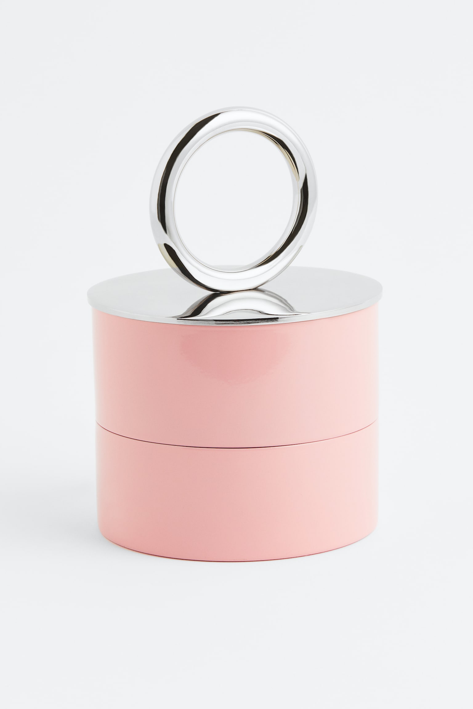 Stacking trinket box - Light pink/White - 1