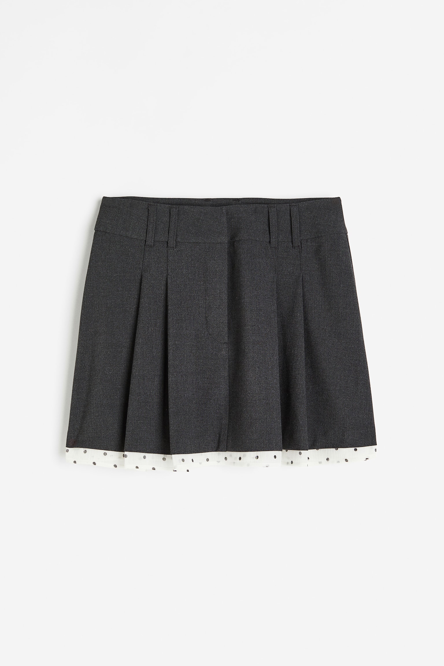 Pleated Mini Skirt - Dark grey/Black - 2