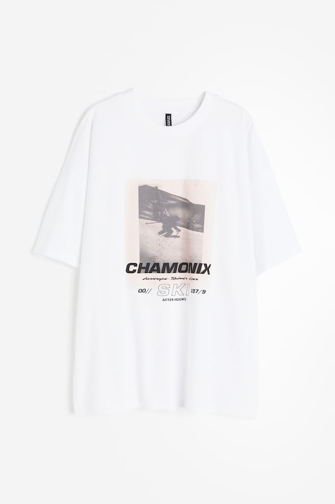 Oversized T-shirt med tryk - Hvid/Chamonix/Creme/Lyon/Hvid/Racing/Lysegrøn/Inhale Exhale/dc/dc - 2