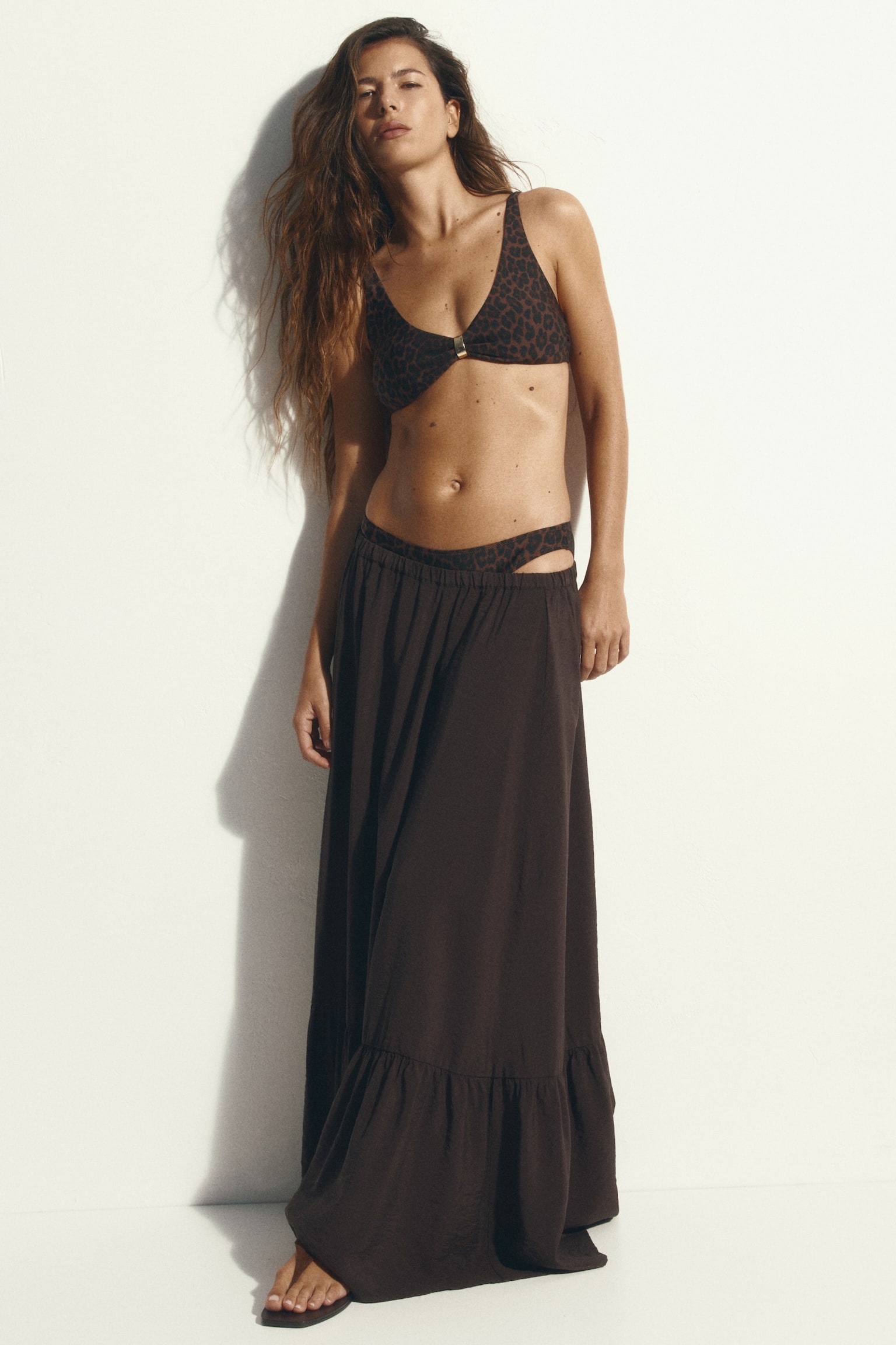 Padded bikini top - Dark brown/Leopard print/Green - 5