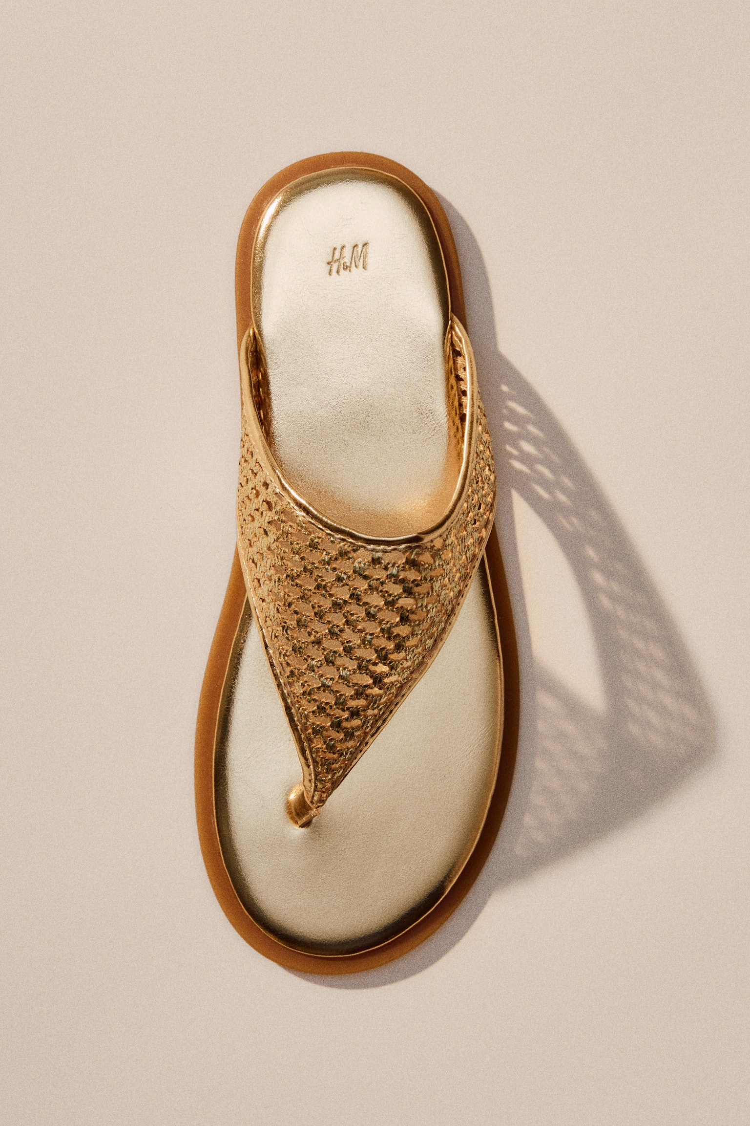 Braided flip-flops - Gold-coloured/Black - 1