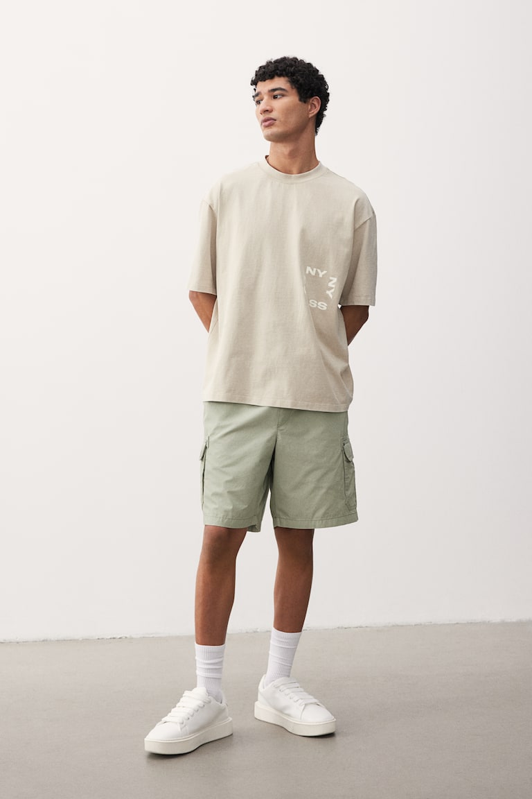 Pantaloncini Oversize Pantaloncini Kaki Uomo Shorts Cargo Relaxed