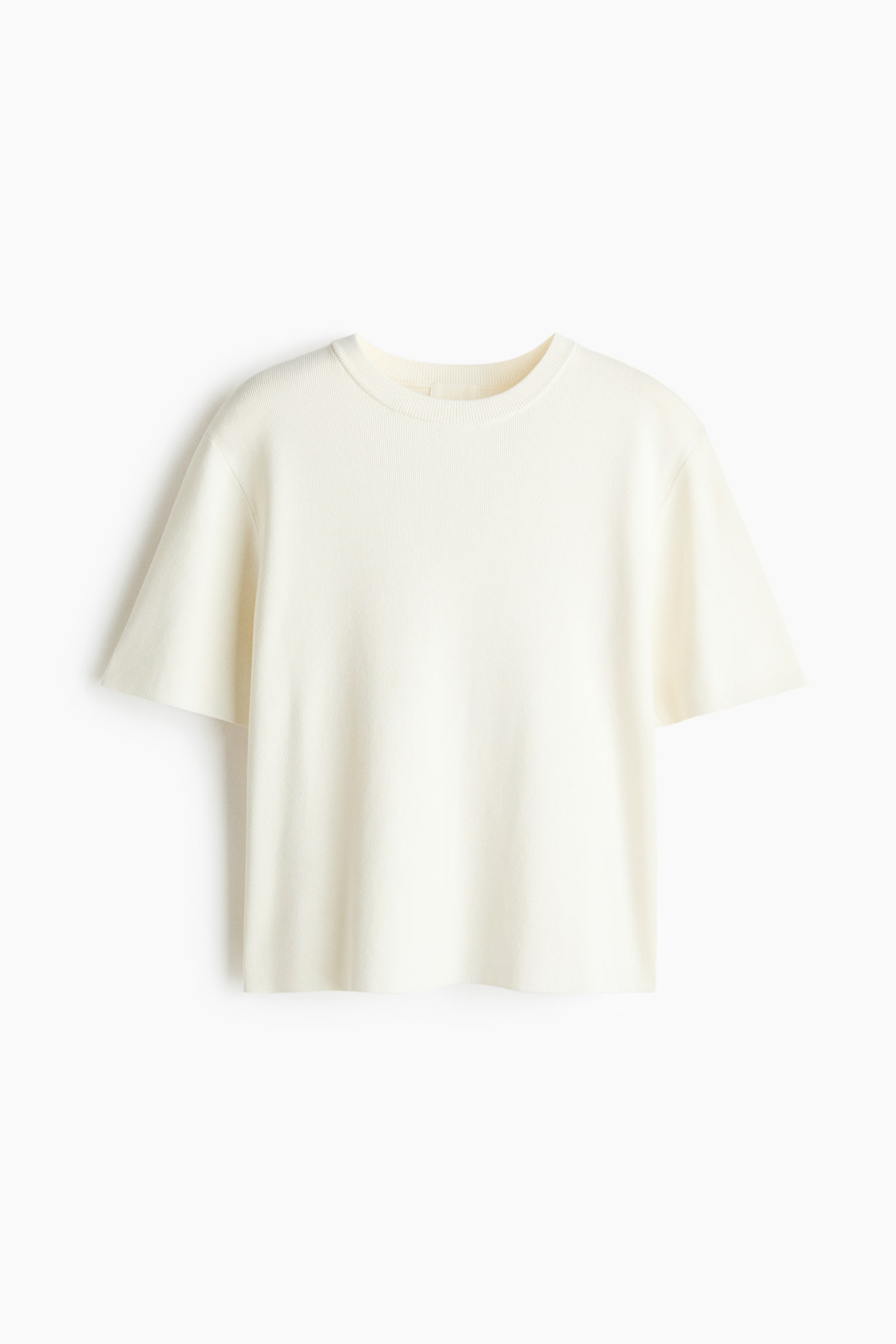 Knitted T-shirt - White/Light beige/Dark brown striped/Dark brown - 2