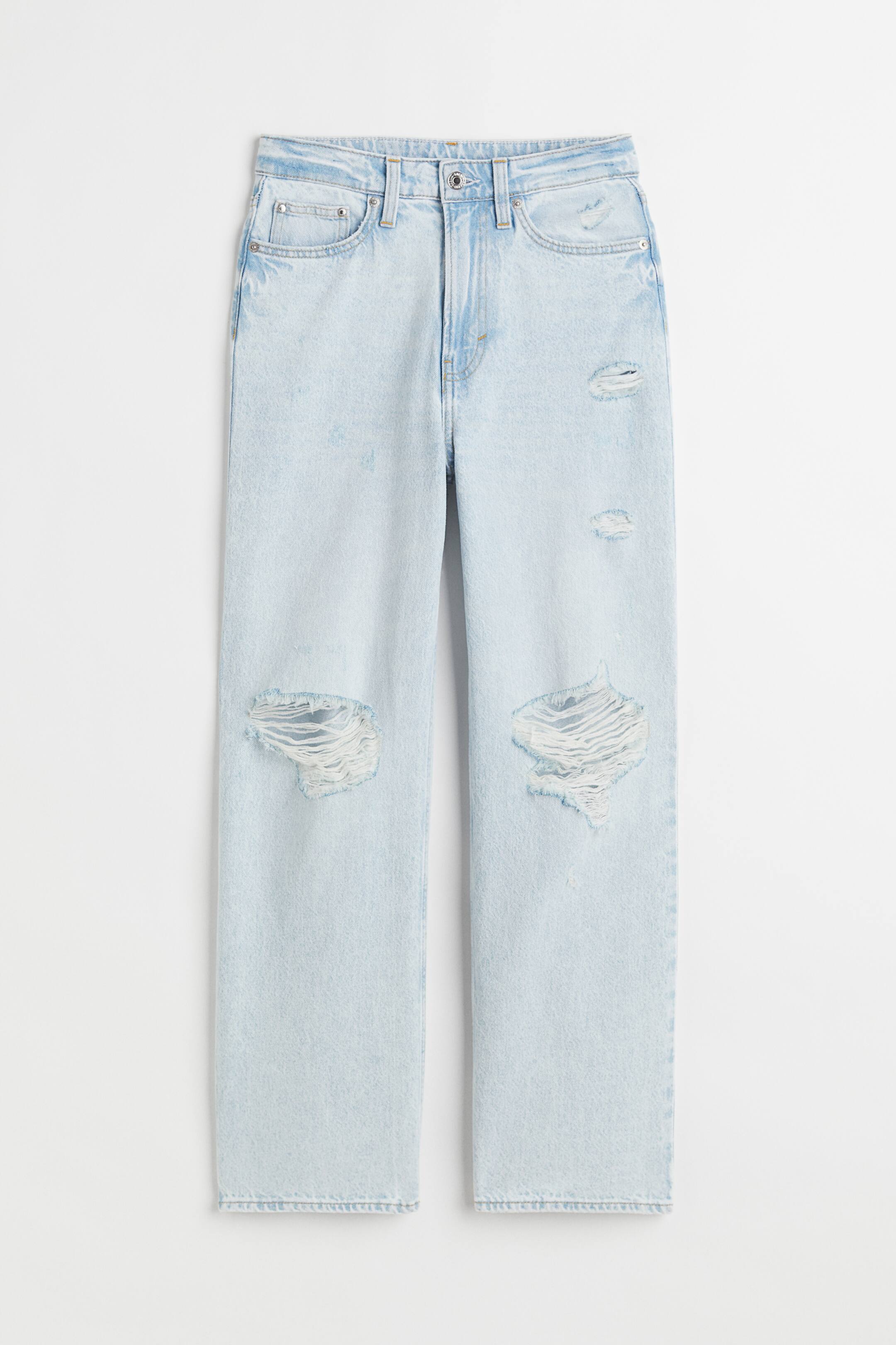 הצגת תמונה גדולה יותר: Loose Straight High Jeans - כחול ג'ינס בהיר - Ladies | H&M IL 1